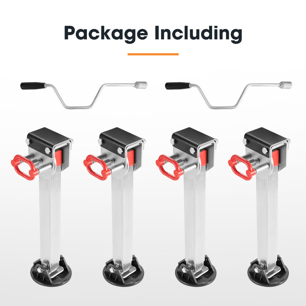 4x 550mm Drop Down Corner Steadies Stabilizer Legs Caravan Camper Trailer - Sunyee