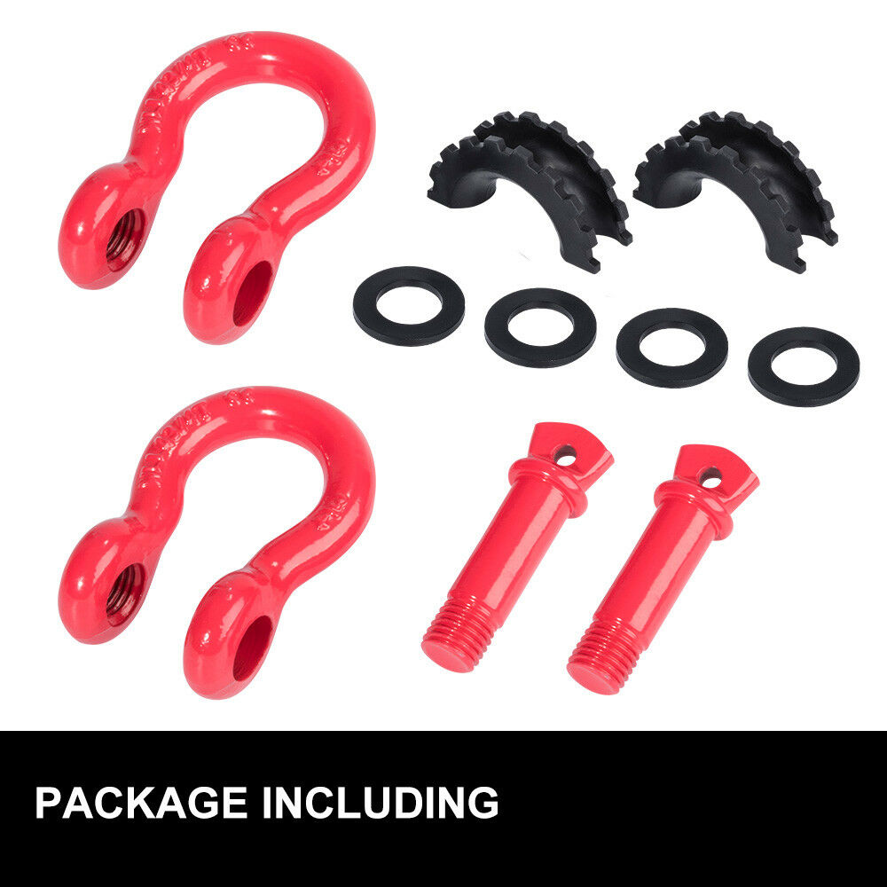 4.75T Bow Shackle WLL 4.75Ton Rated 20mm 4WD Recovery Tow Car Trailer 2PCS - Sunyee