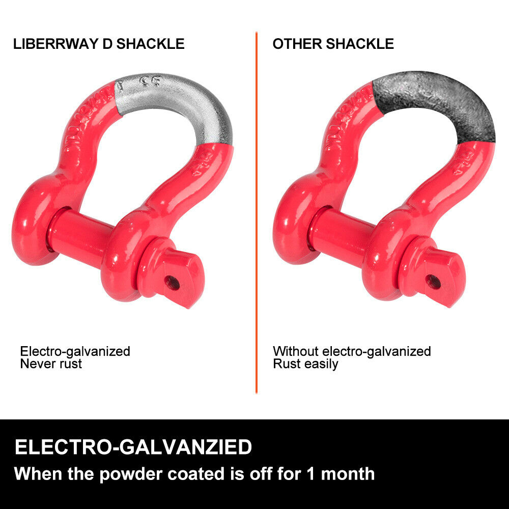 4.75T Bow Shackle WLL 4.75Ton Rated 20mm 4WD Recovery Tow Car Trailer 2PCS - Sunyee