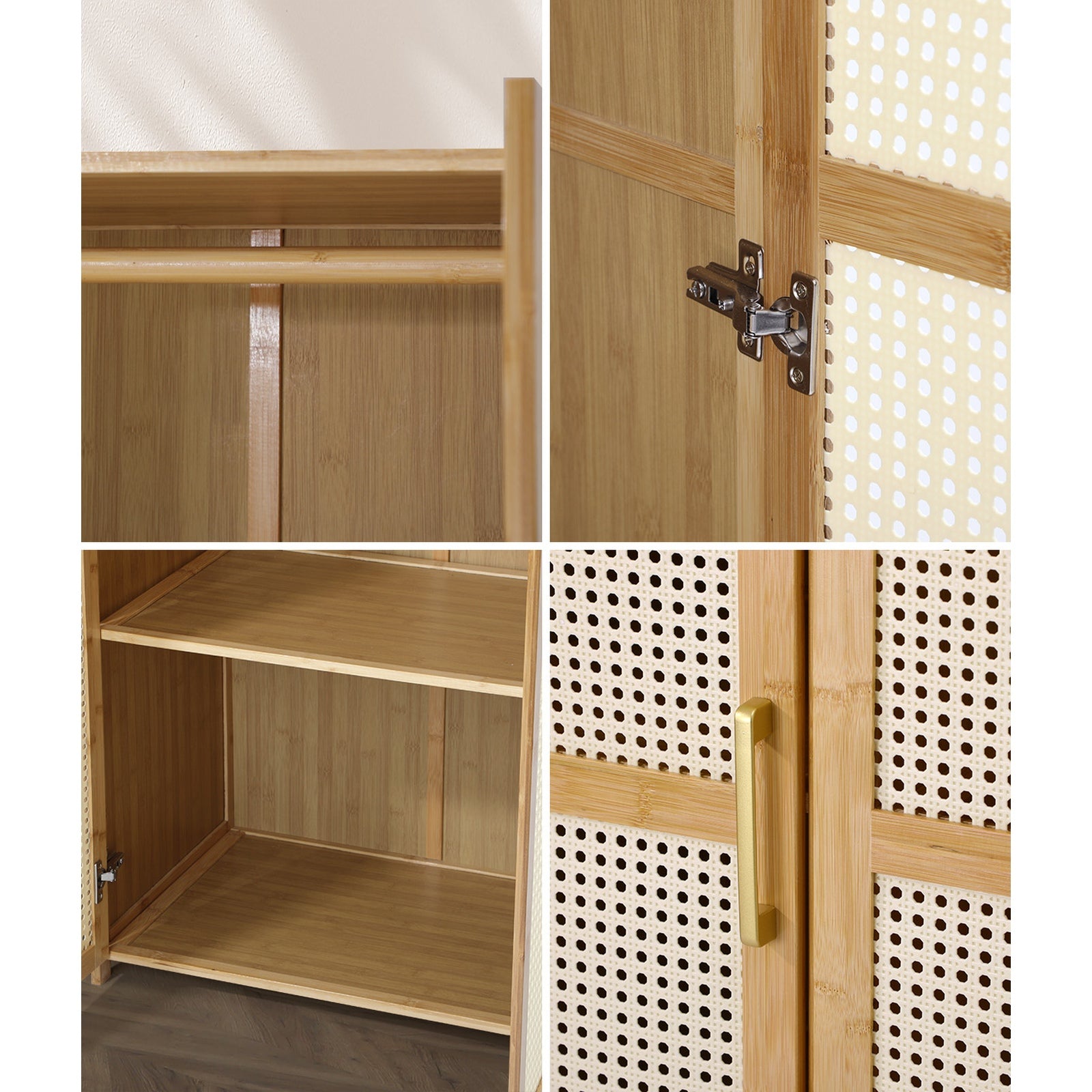 Oikiture Wardrobe Clothes Storage Cabinet Large Cupboard 3 Doors 6 Shelves