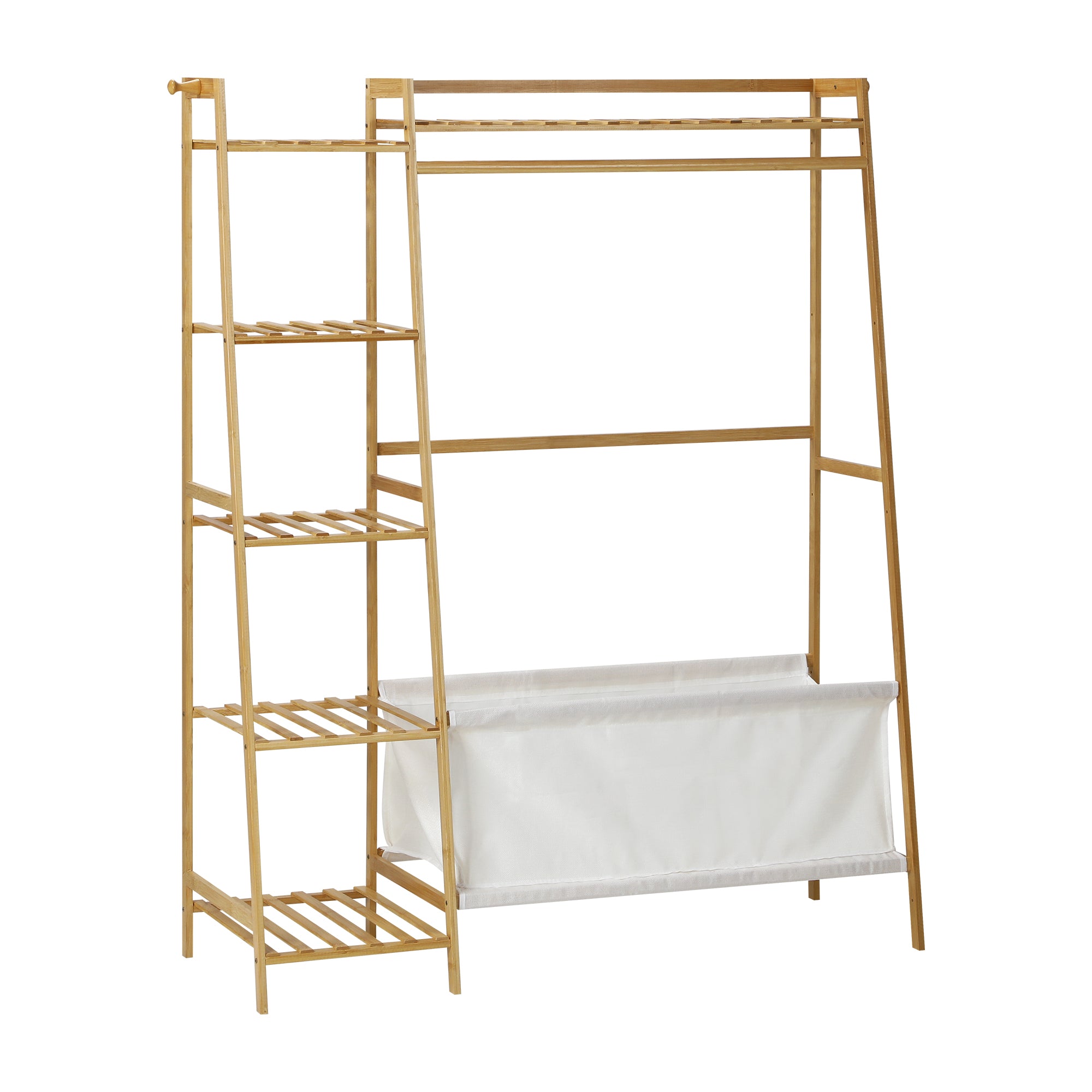 Oikiture Clothes Rack Open Wardrobe Garment Coat Hanging Rail with Laundry bag - Sunyee