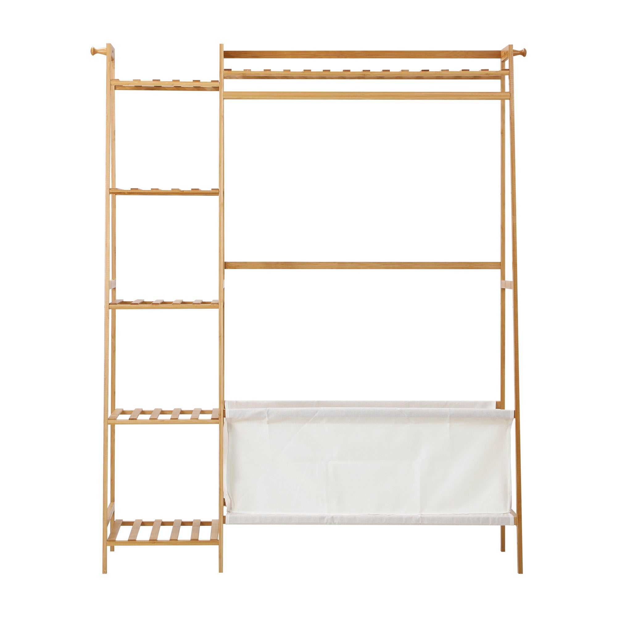 Oikiture Clothes Rack Open Wardrobe Garment Coat Hanging Rail with Laundry bag - Sunyee