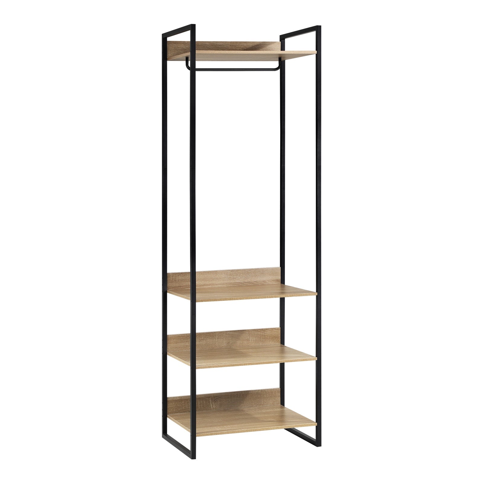 Oikiture Clothes Rack Open Wardrobe Garment Coat 4 shelves Hanging Rail Metal - Sunyee