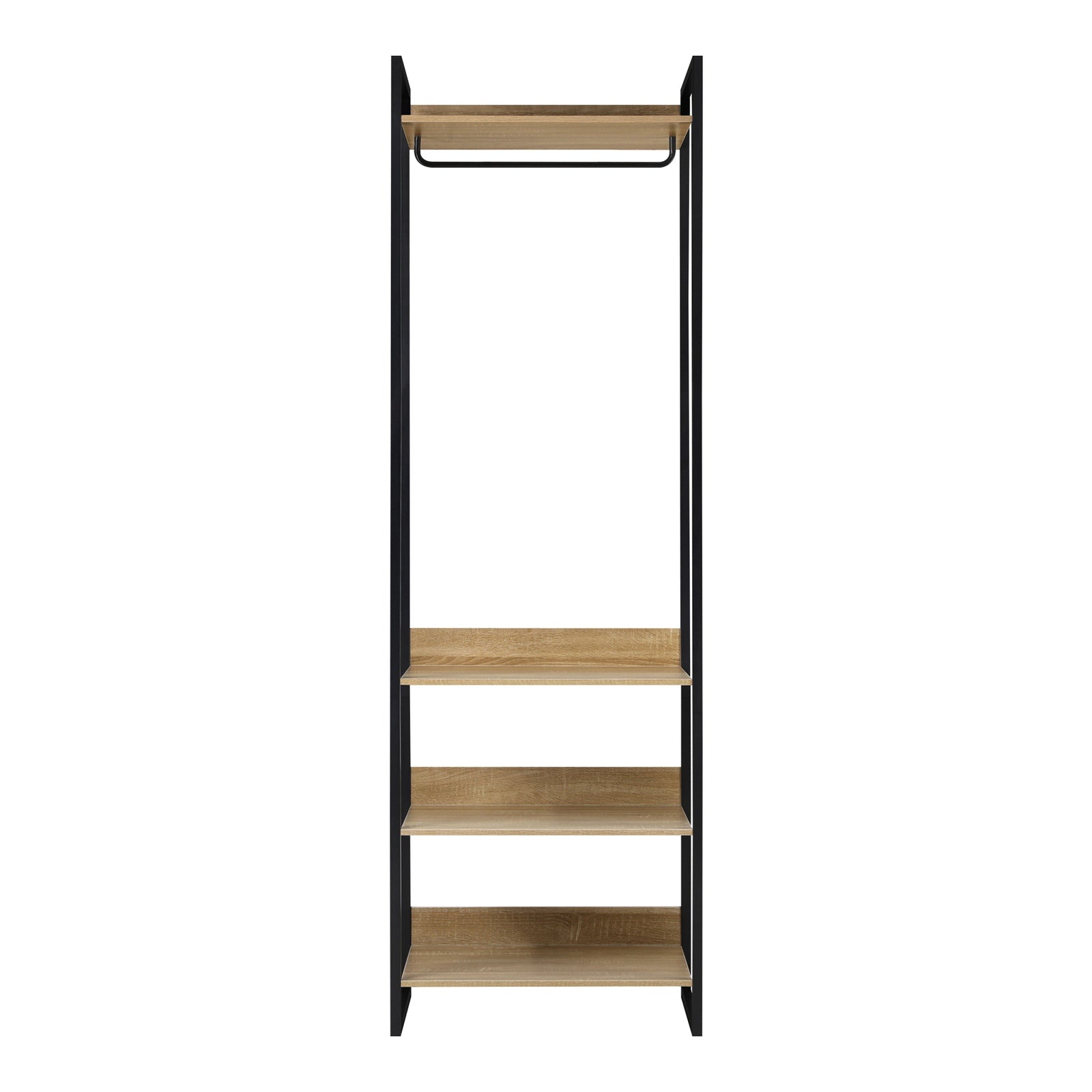 Oikiture Clothes Rack Open Wardrobe Garment Coat 4 shelves Hanging Rail Metal - Sunyee