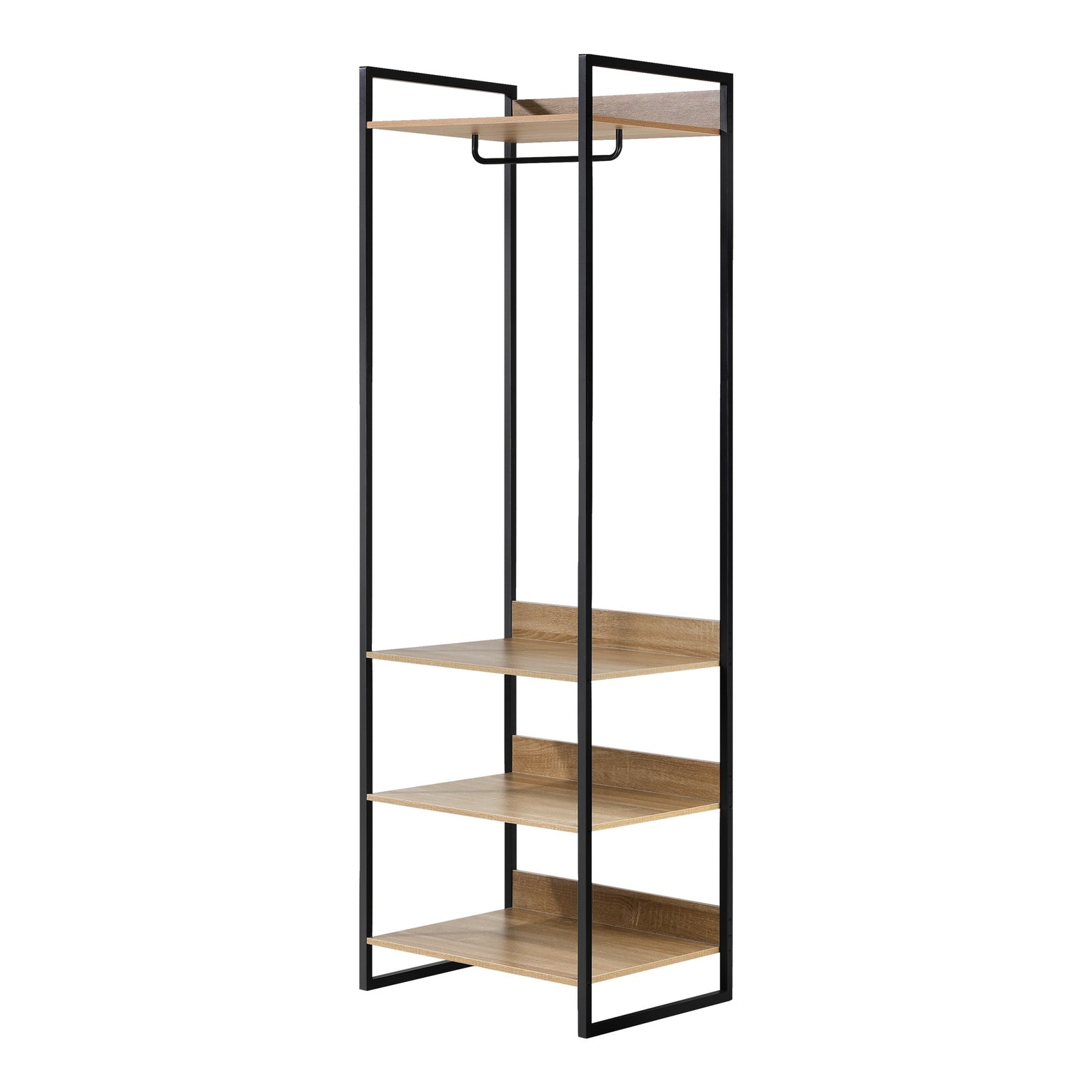 Oikiture Clothes Rack Open Wardrobe Garment Coat 4 shelves Hanging Rail Metal - Sunyee