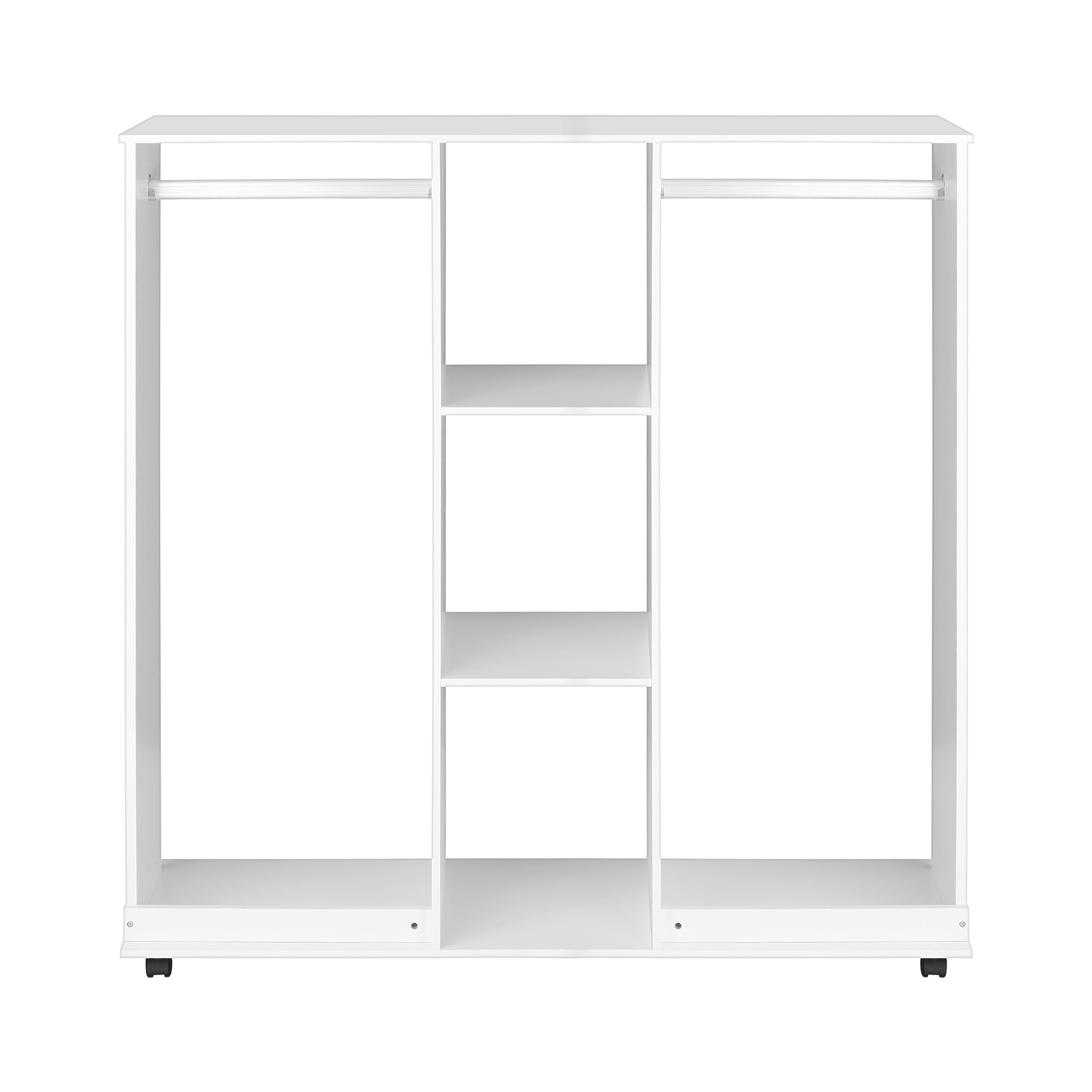 Oikiture Portable Double Wardrobe Storage Shelves Organizer Clothes Rack Hanger - Sunyee