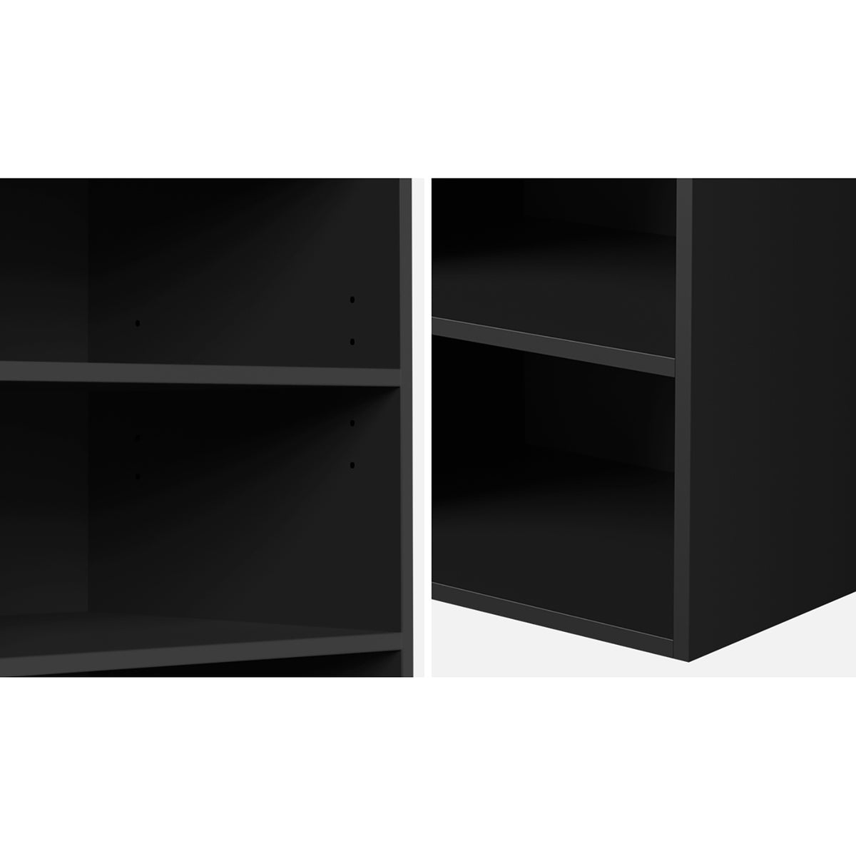 Oikiture Wardrobe Shelf Unit Clothes Storage Cabinet 5 Shelves Organiser Black - Sunyee