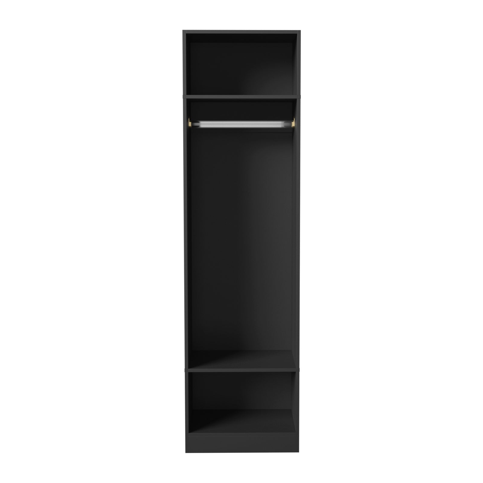 Oikiture Open Wardrobe Shelf Unit Clothes Storage 3 Shelves Hanging Rail Black - Sunyee