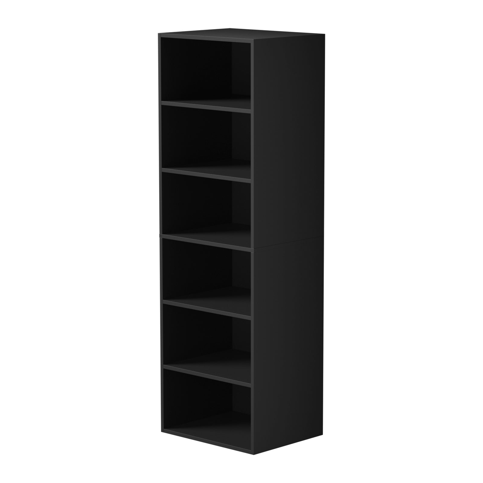 Oikiture Wardrobe Shelf Unit Clothes Storage Cabinet 6 Shelves Organiser Black - Sunyee