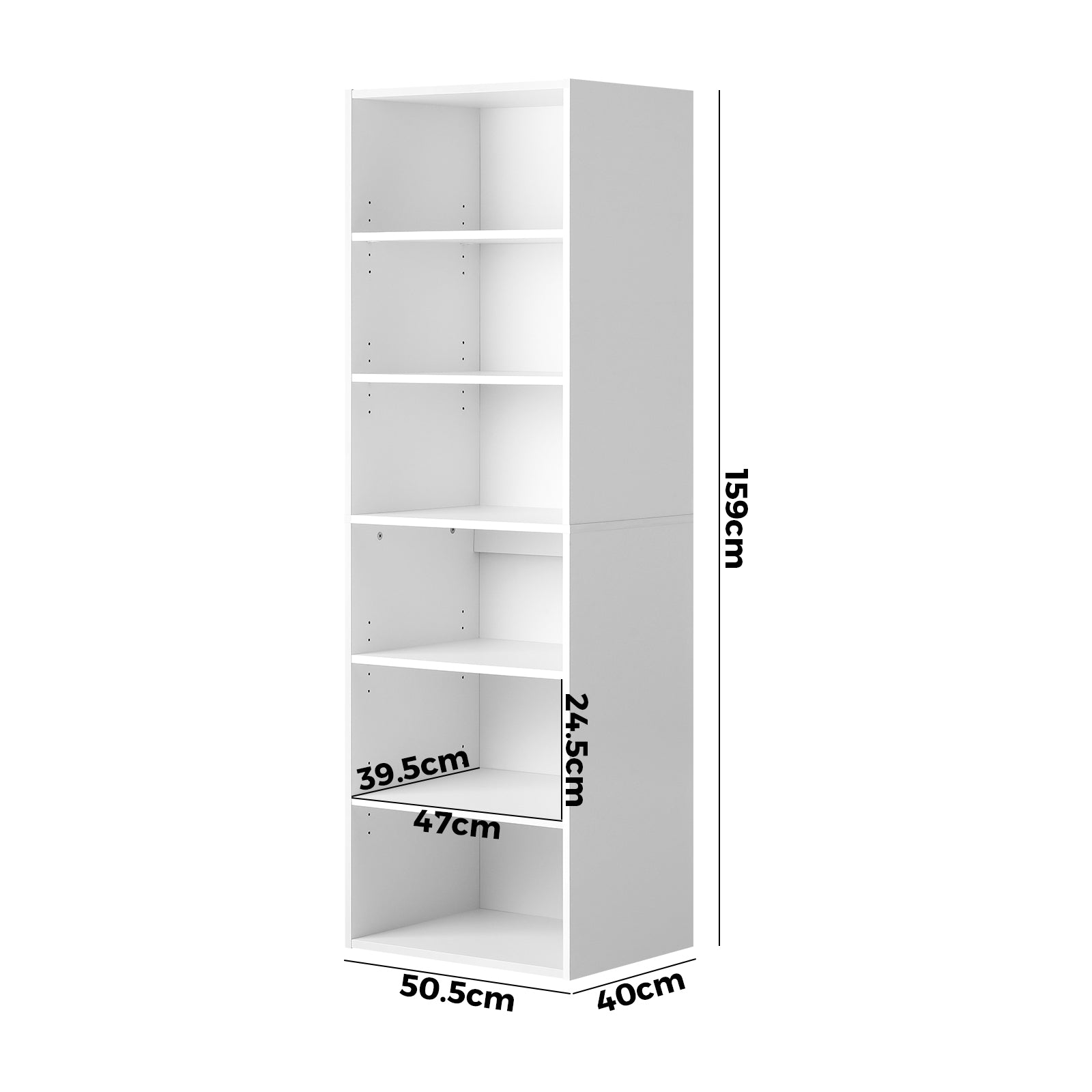 Oikiture Wardrobe Shelf Unit Clothes Storage Cabinet 6 Shelves Organiser Rack - Sunyee