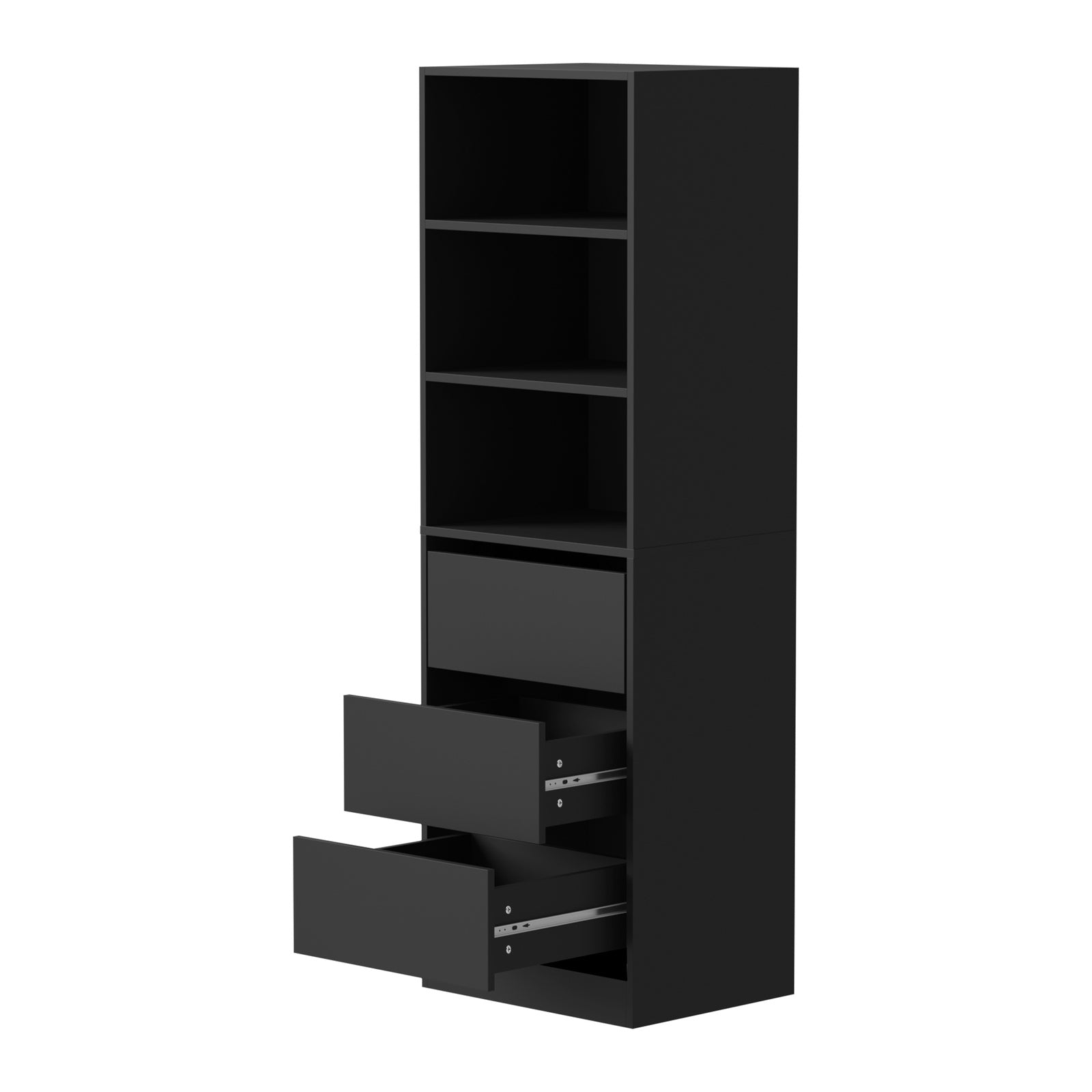 Oikiture Wardrobe Shelf Unit Clothes Storage Cabinet 3 Drawers Organizer Black - Sunyee
