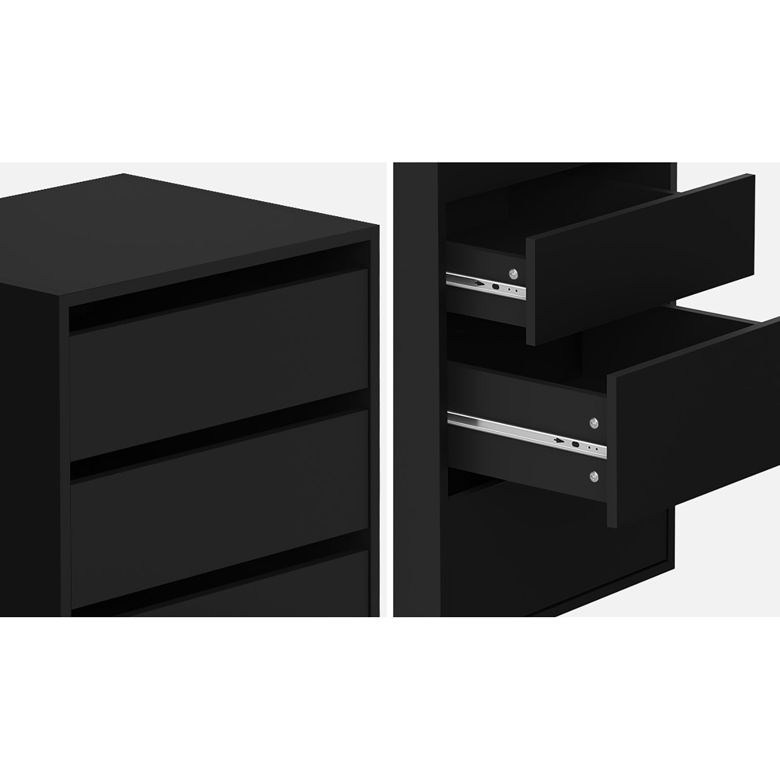 Oikiture Wardrobe Shelf Unit 6 Chest of Drawers Clothes Storage Cabinet Black - Sunyee
