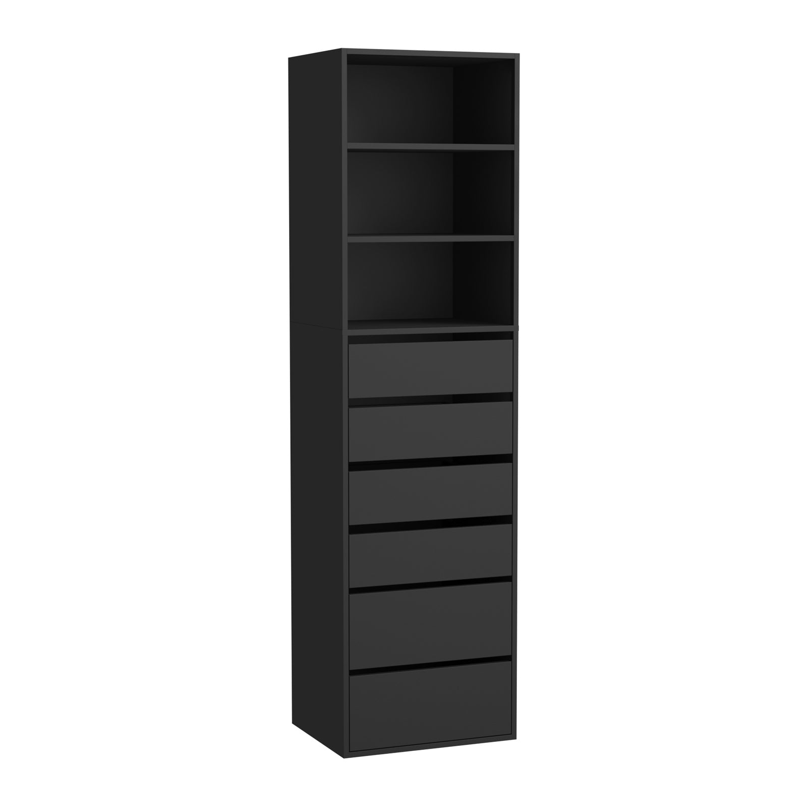 Oikiture Wardrobe Storage Cabinet Shelf Unit Clothes 3 Shelves 6 Drawers Black - Sunyee