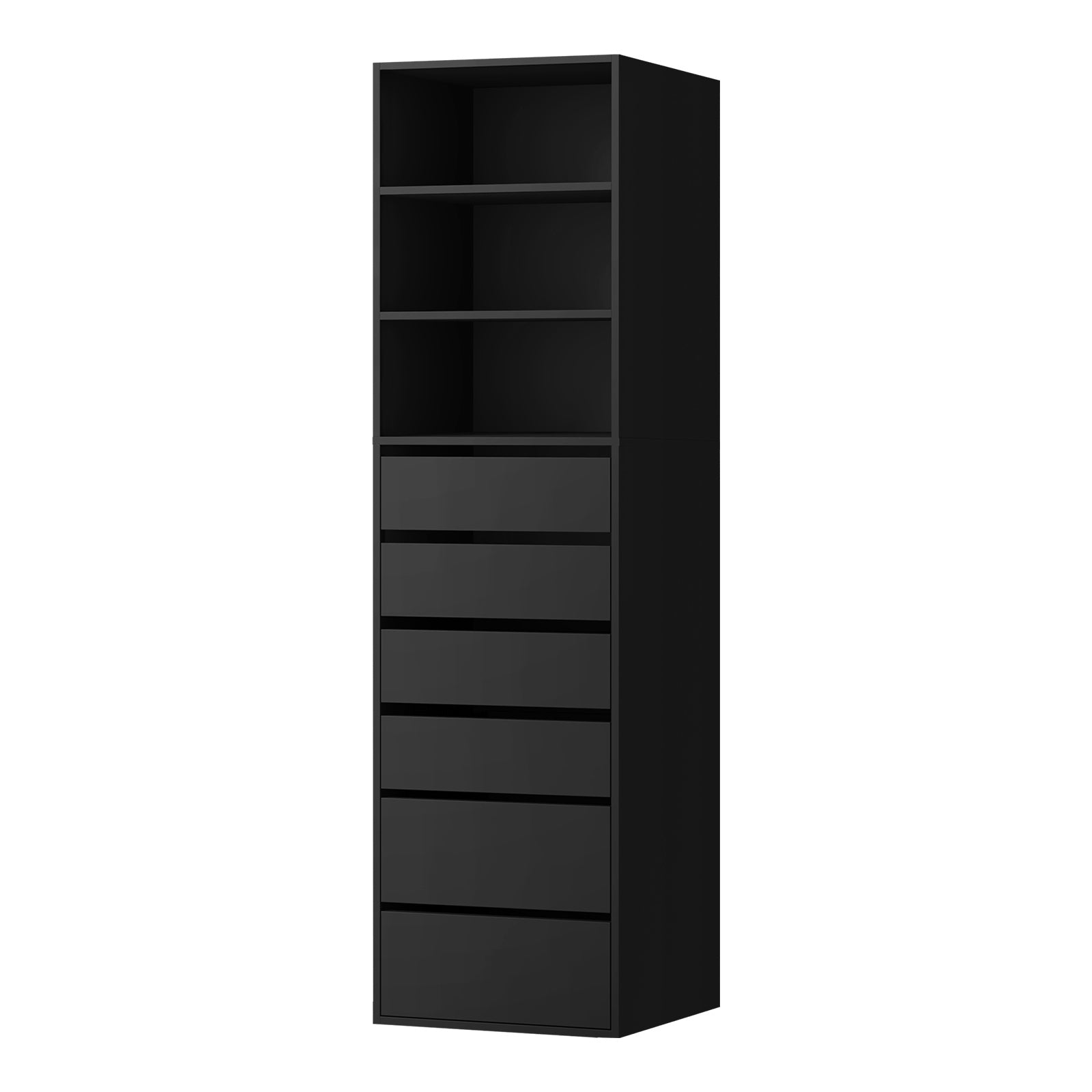 Oikiture Wardrobe Storage Cabinet Shelf Unit Clothes 3 Shelves 6 Drawers Black - Sunyee