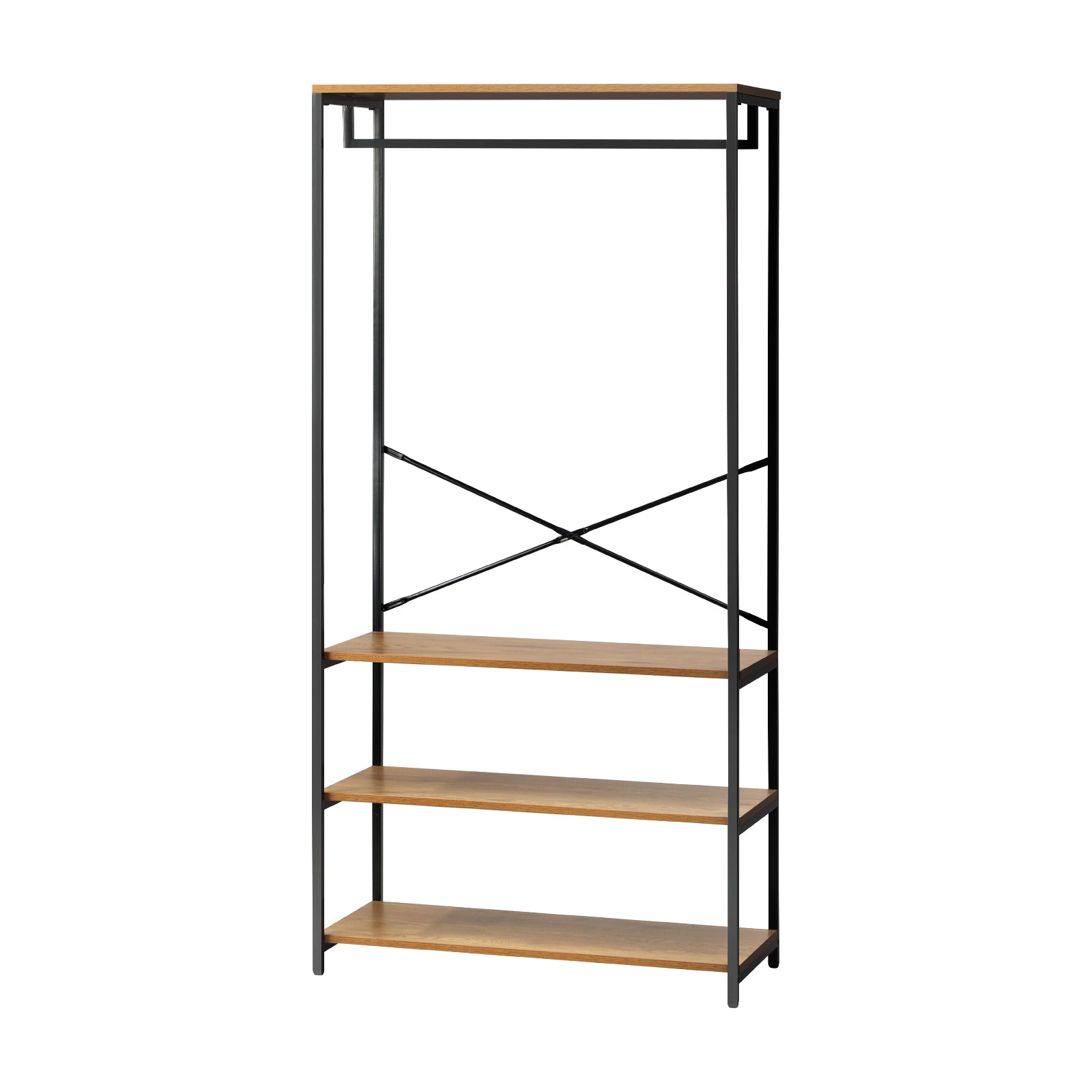 Oikiture Clothes Rack Open Wardrobe Garment Coat Hanging Rail Metal 4 shelves - Sunyee