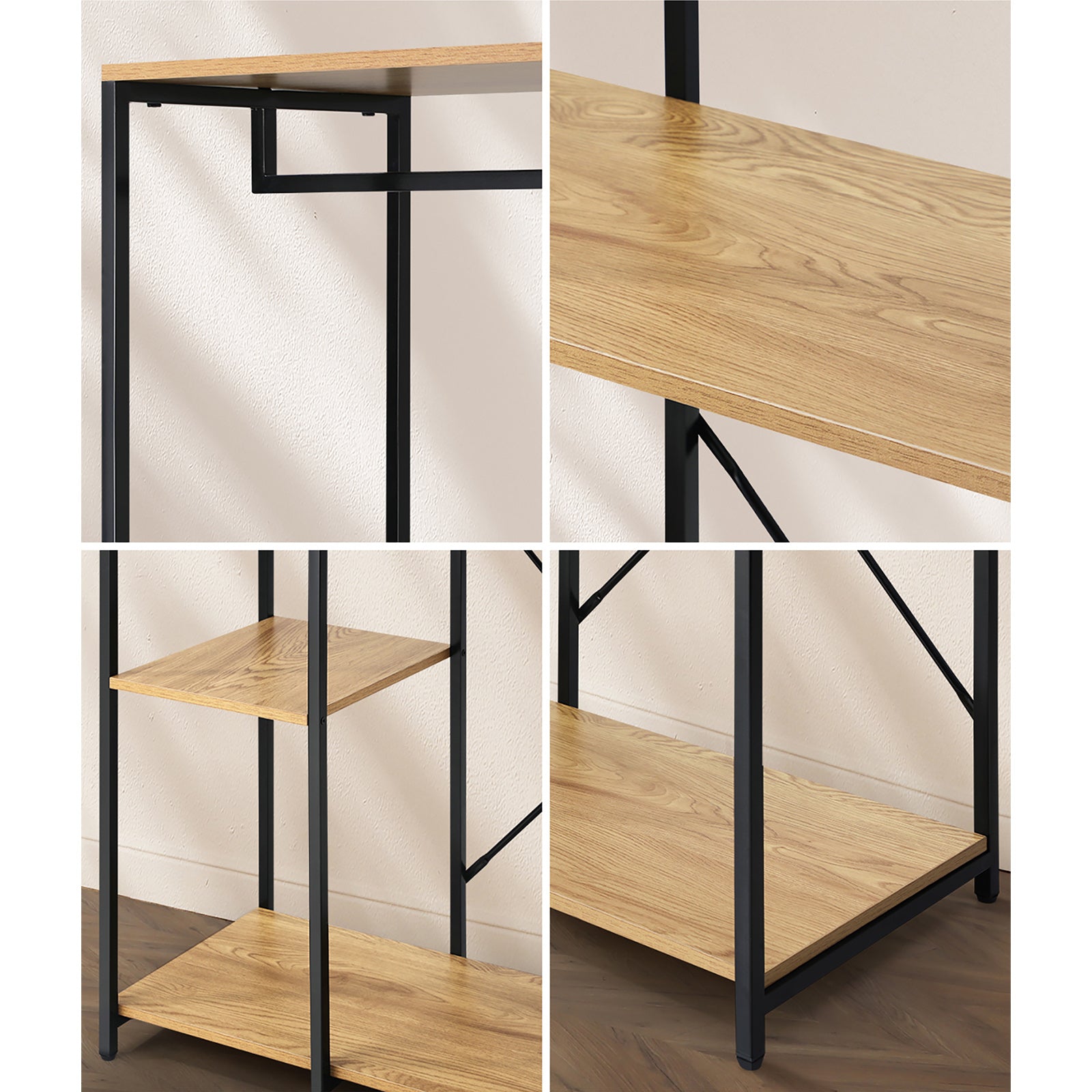 Oikiture Clothes Rack Large Open Wardrobe Garment Coat Hanging Rail 5 shelves - Sunyee