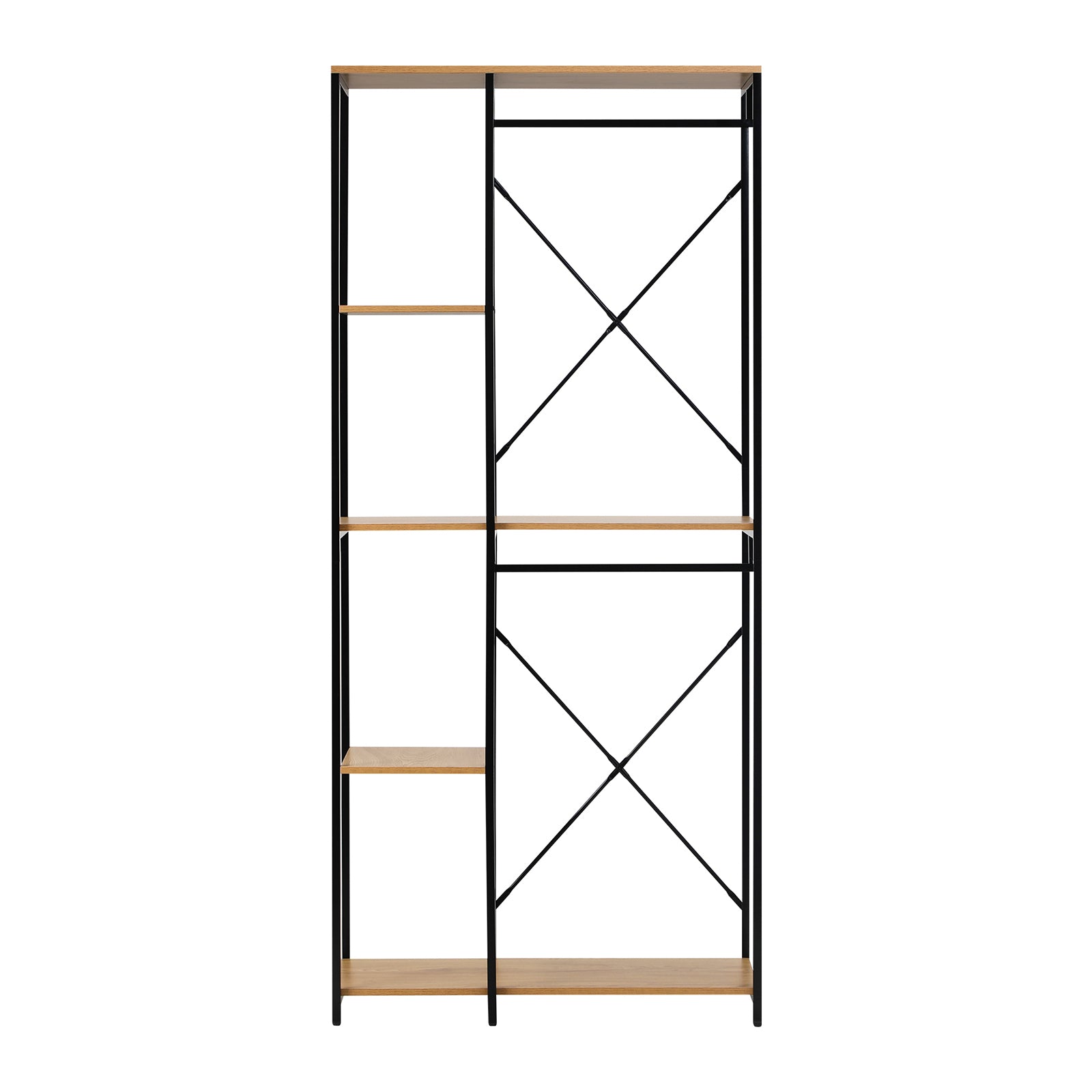Oikiture Clothes Rack Large Open Wardrobe Garment Coat Hanging Rail 5 shelves - Sunyee