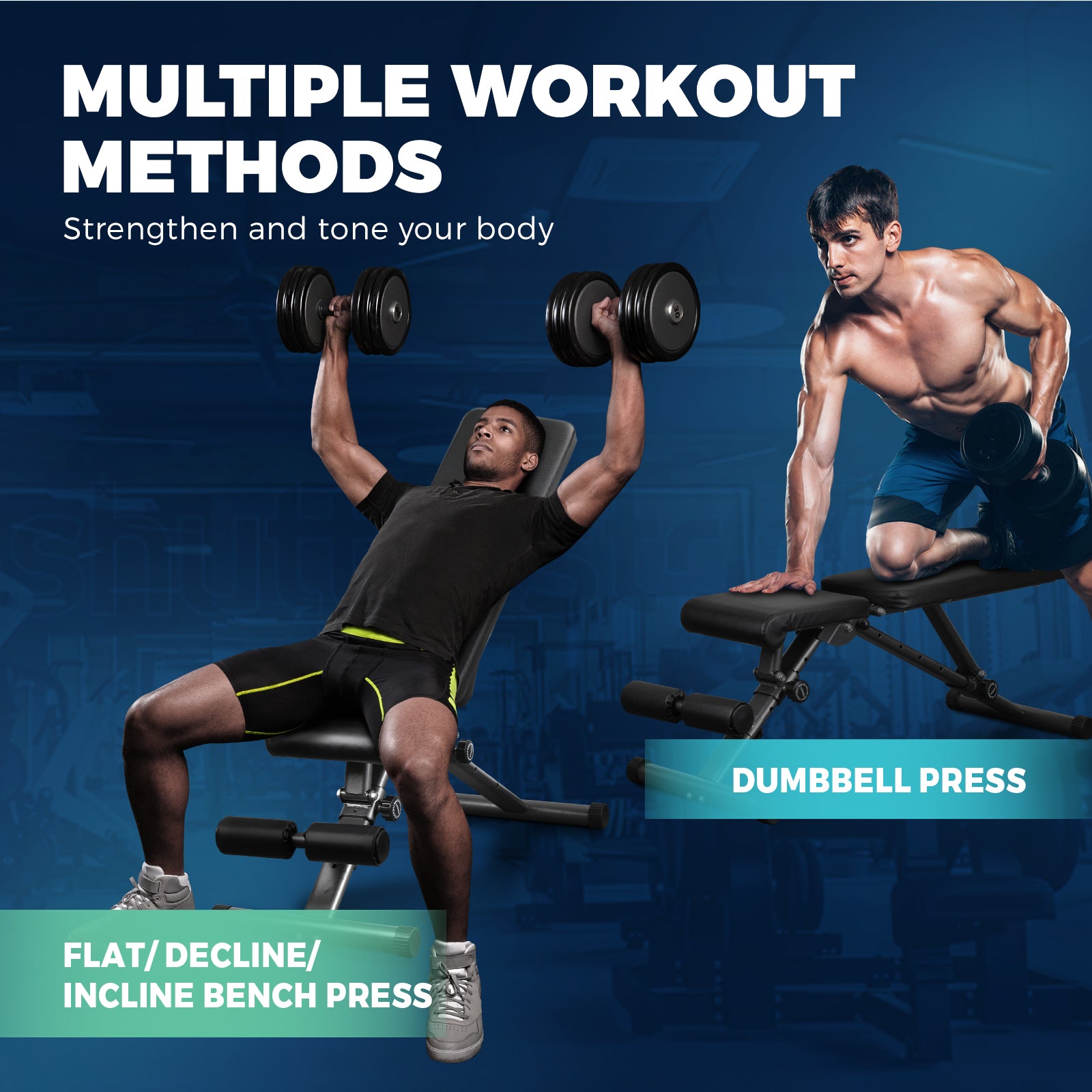 Finex Dumbbell Weight Bench FID Sit Up Bench Flat Incline Home Exercise Gym - Sunyee