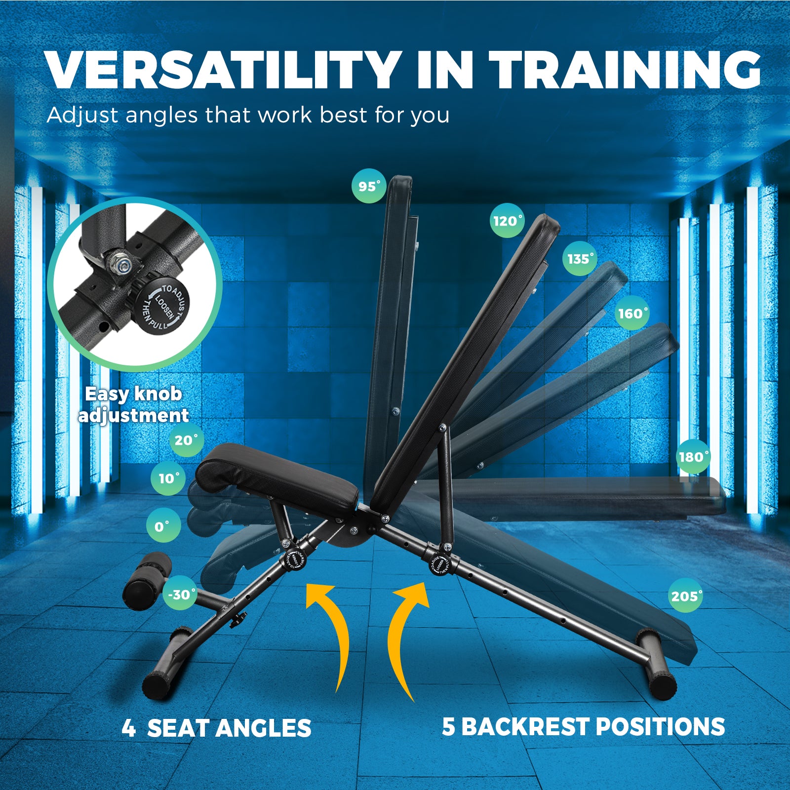 Finex Dumbbell Weight Bench FID Sit Up Bench Flat Incline Home Exercise Gym - Sunyee