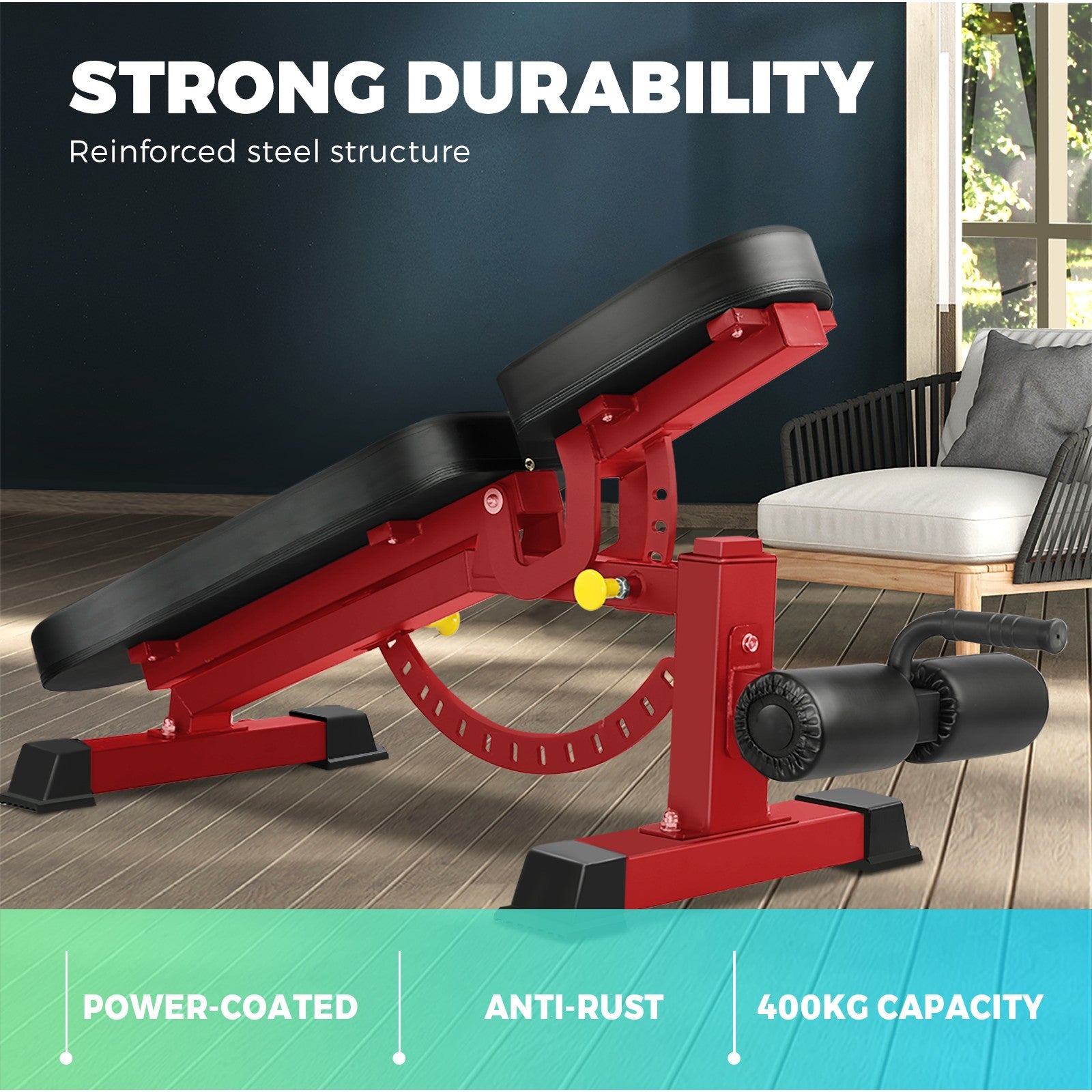 Finex Weight Bench Press Adjustable FID Bench Press Flat Incline Decline Bench - Sunyee