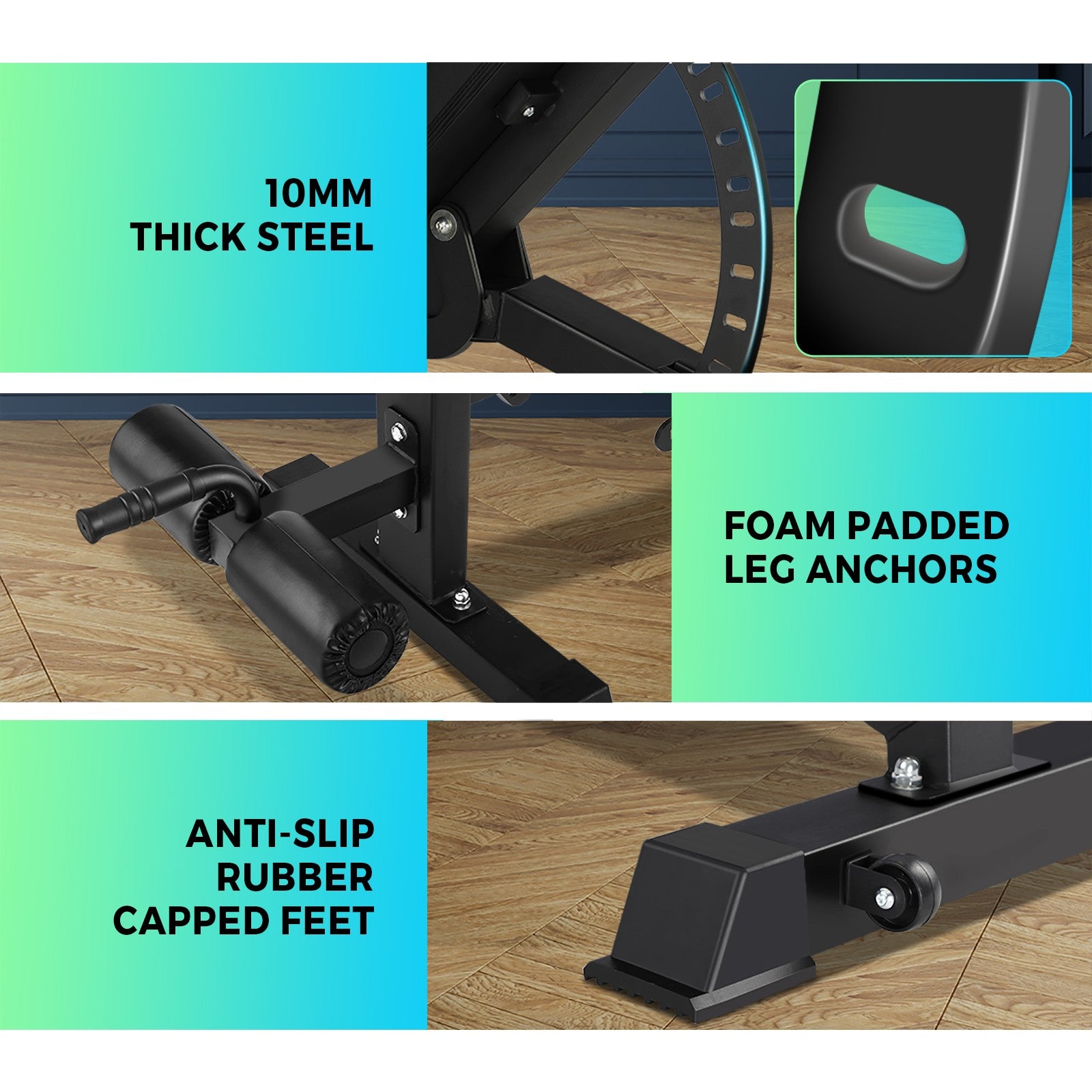 Finex Weight Bench Press Adjustable FID Bench Press Flat Incline Decline Bench - Sunyee