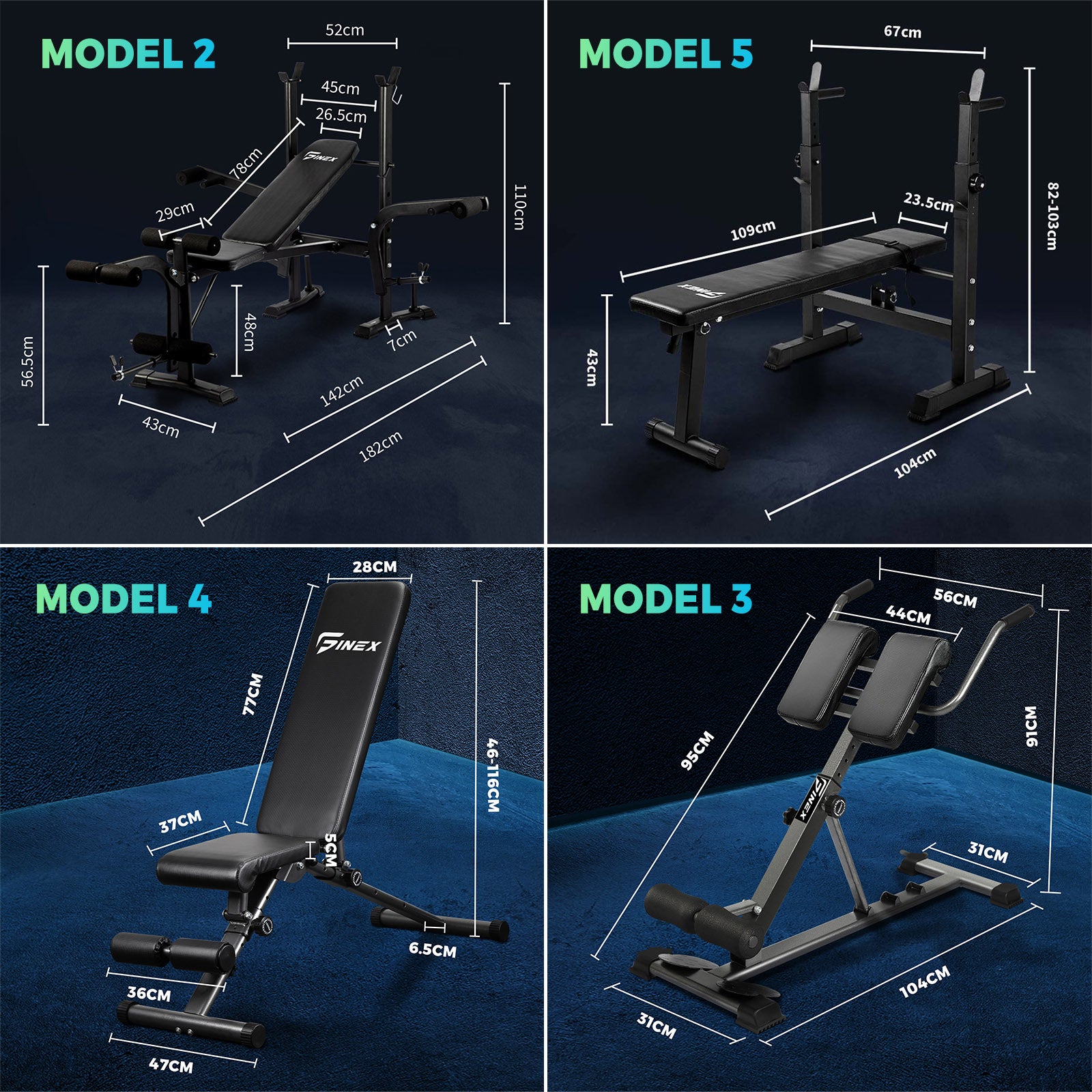 Finex Bench Press Weight Bench FID Sit-up Bench Power Tower Roman Chair Multi-S - Sunyee