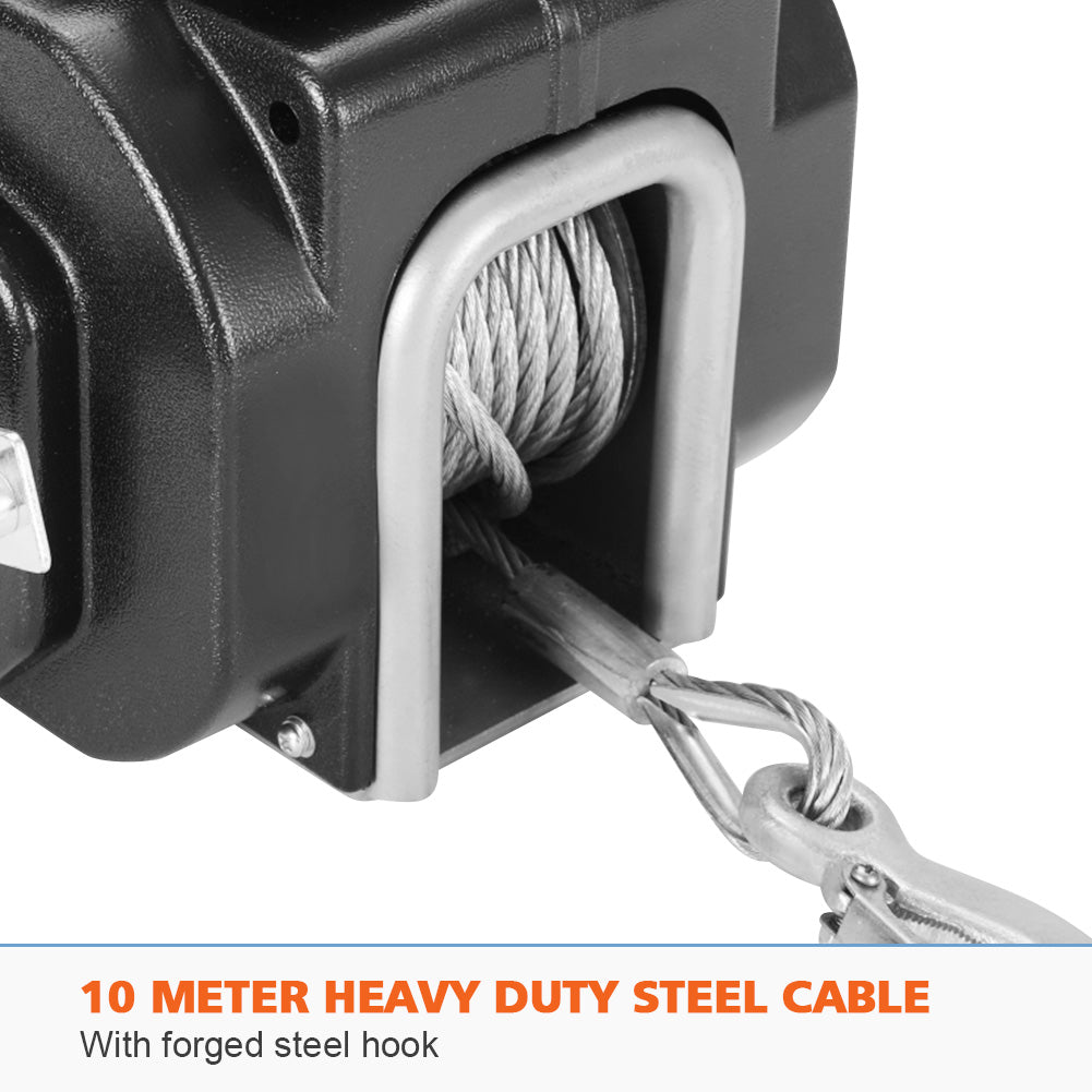 Fieryred 6500LBS 12V Electric Boat Winch Portable Detachable 3000KG ATV 4X4 4WD - Sunyee