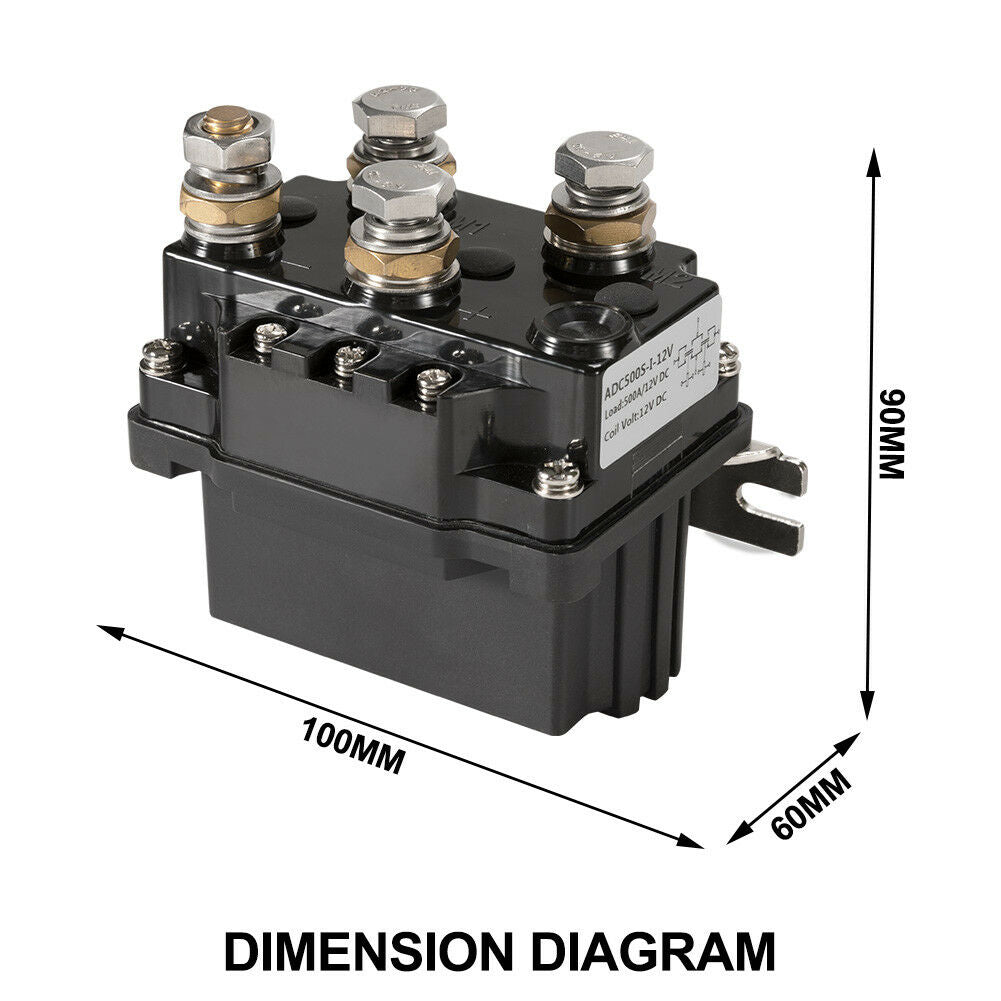 12V Winch Controller Solenoid 500A DC Switch Recovery 4WD 4x4 Boat ATV Control - Sunyee