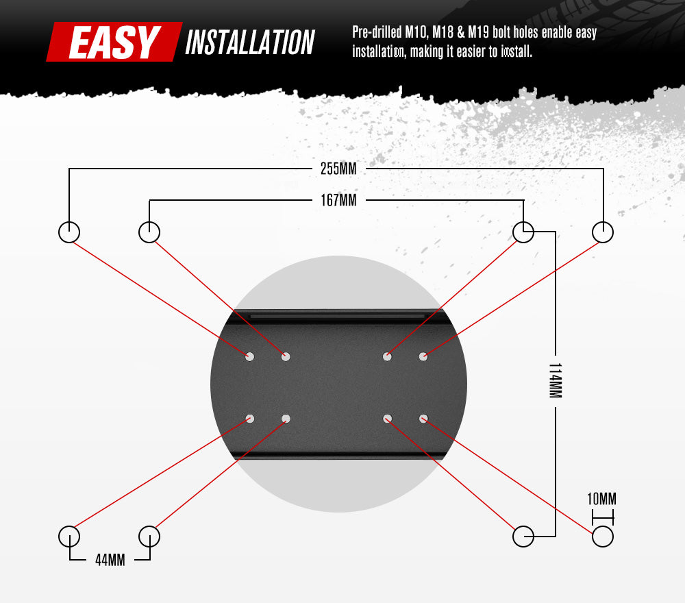 Universal Steel Winch Mount Plate for 9000lbs-14500lbs Winch - Sunyee