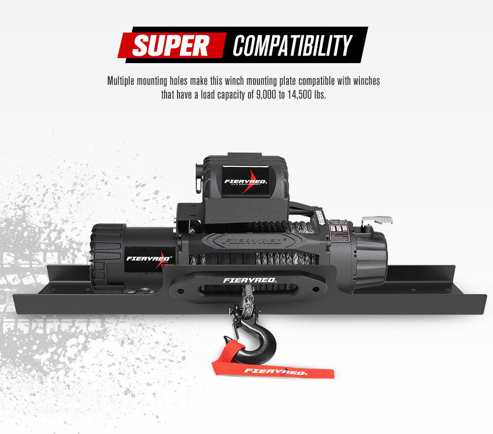 Universal Steel Winch Mount Plate for 9000lbs-14500lbs Winch - Sunyee