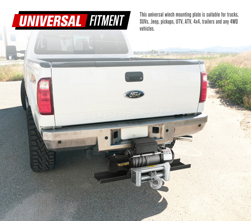 Universal Steel Winch Mount Plate for 9000lbs-14500lbs Winch - Sunyee