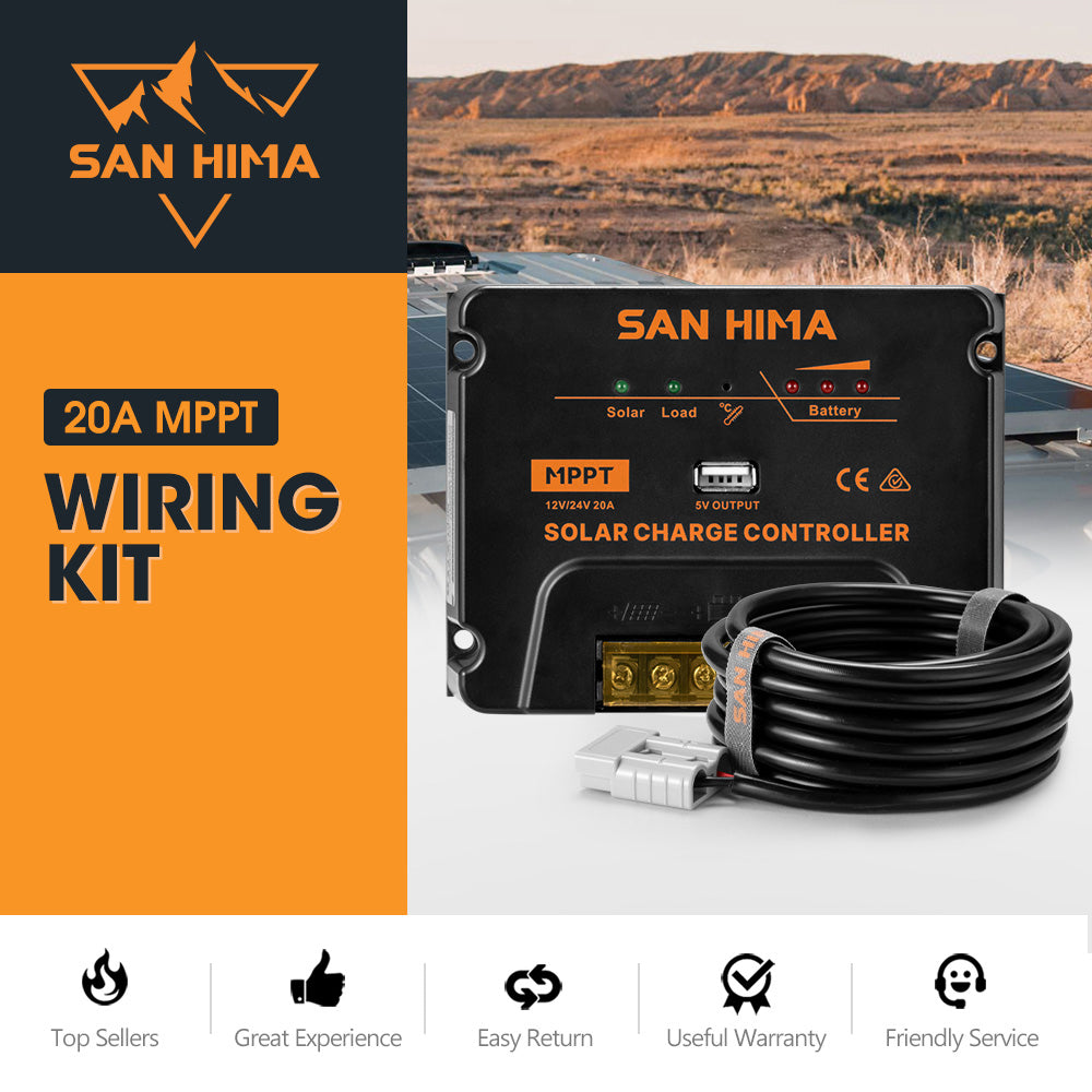 San Hima 20A MPPT Solar Charge Controller With Cable 12V/24V Regulator USB - Sunyee
