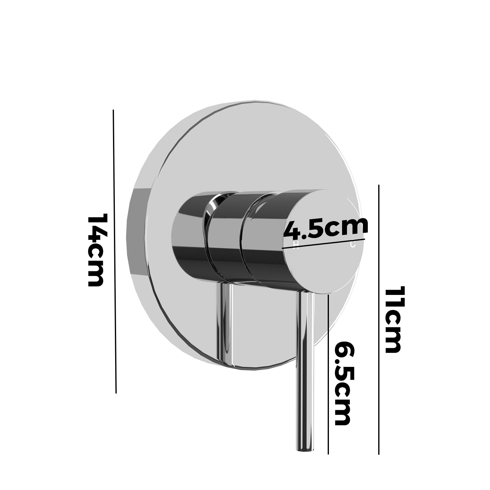 Chrome Wall Shower Mixer Tap Shower Valve Brass Round Bath Spout Hot Cold Taps - Sunyee