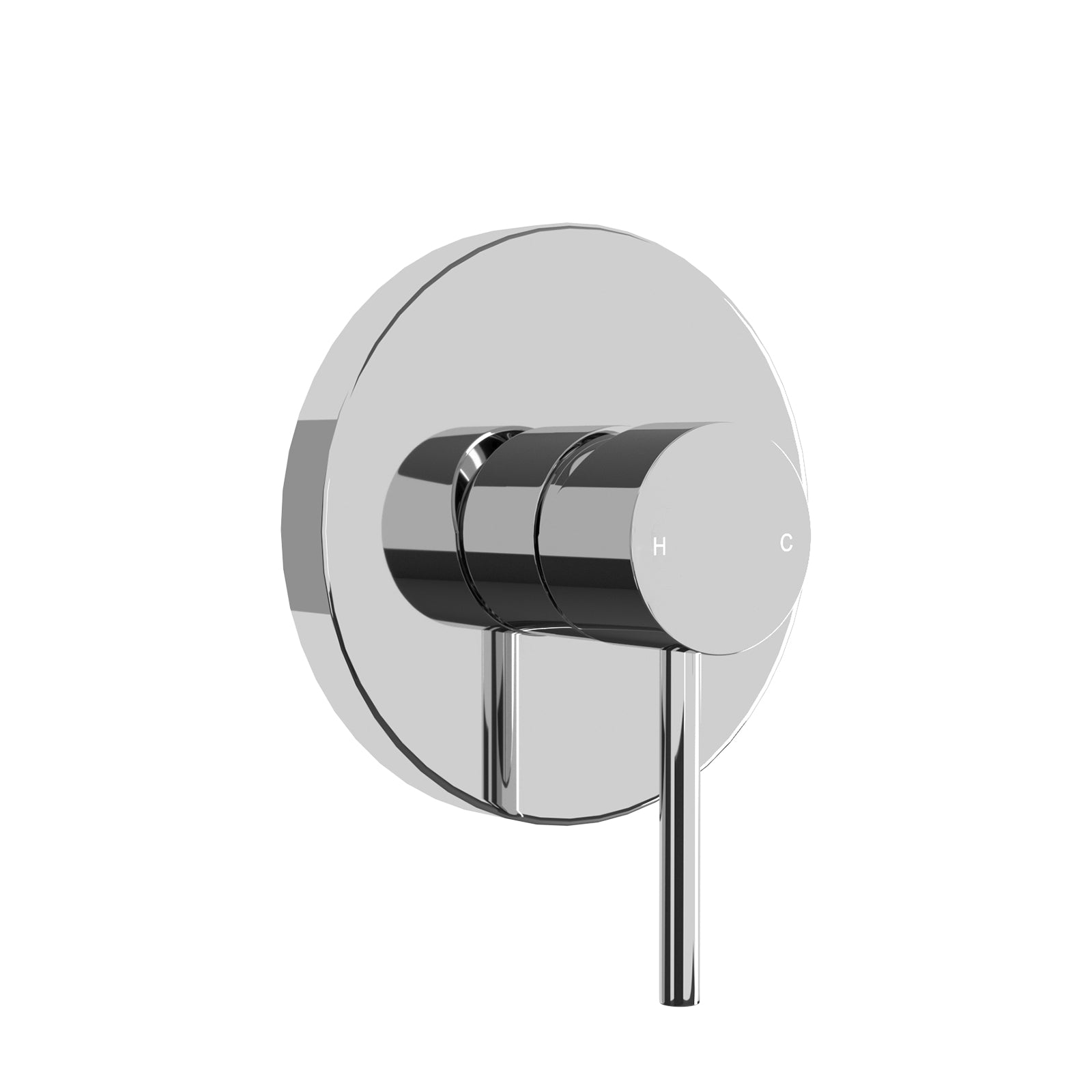 Chrome Wall Shower Mixer Tap Shower Valve Brass Round Bath Spout Hot Cold Taps - Sunyee