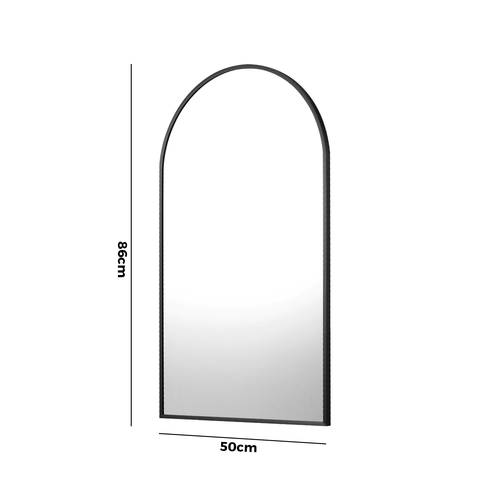 Oikiture Wall Mirrors 86x50cm Arched Home Decor Black Set of 2 - Sunyee