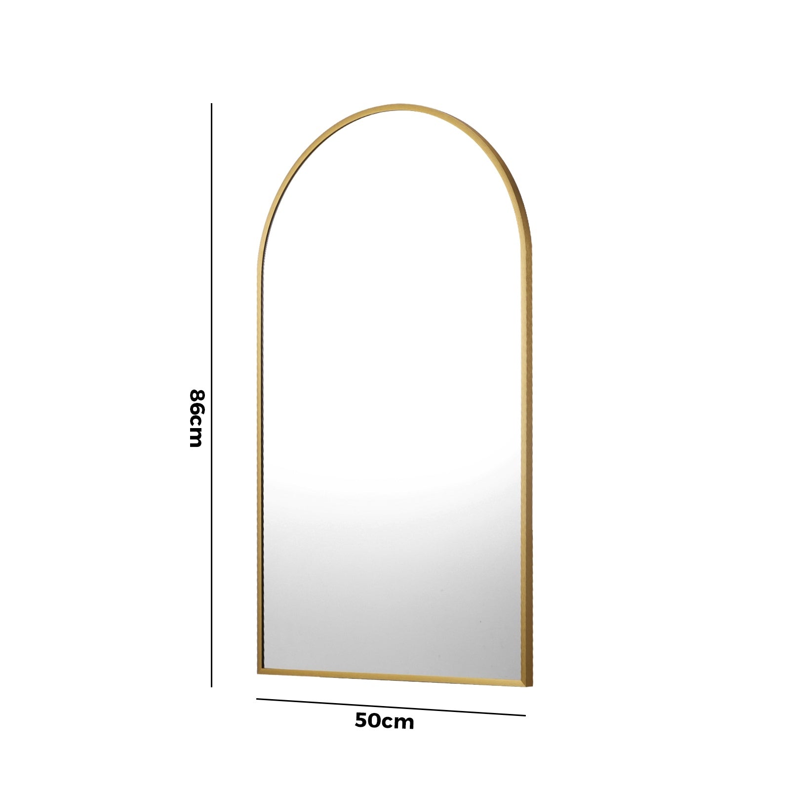 Oikiture Wall Mirrors 86x50cm Arched Makeup Mirror Bathroom Home Decor Gold - Sunyee