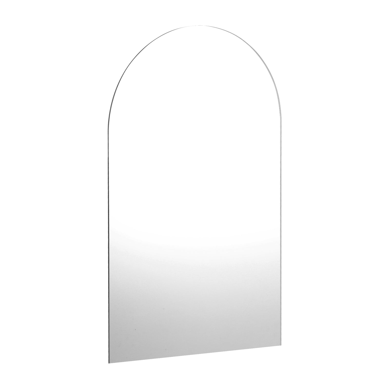 Oikiture Wall Mirrors 86x50cm Arched Makeup Mirror Bathroom Frameless - Sunyee