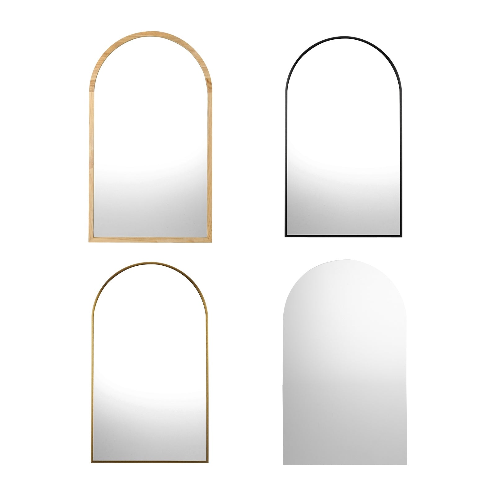 Oikiture Wall Mirrors 86x50cm Arched Makeup Mirror Bathroom Home Decor - Sunyee