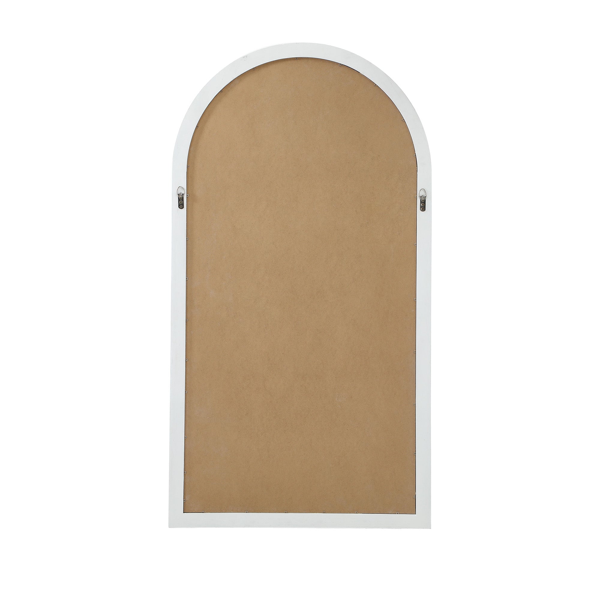 Oikiture Wooden Window Mirror Arched Wall Mirrors Decor 130x70cm White - Sunyee