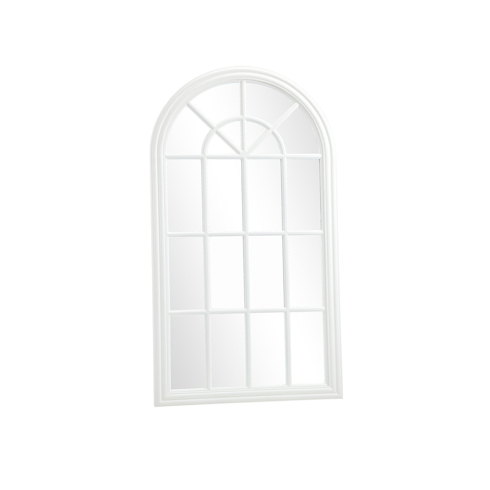 Oikiture 2PC Window Mirror Arched Wall Mirrors Decor 76x51cm Wooden White - Sunyee