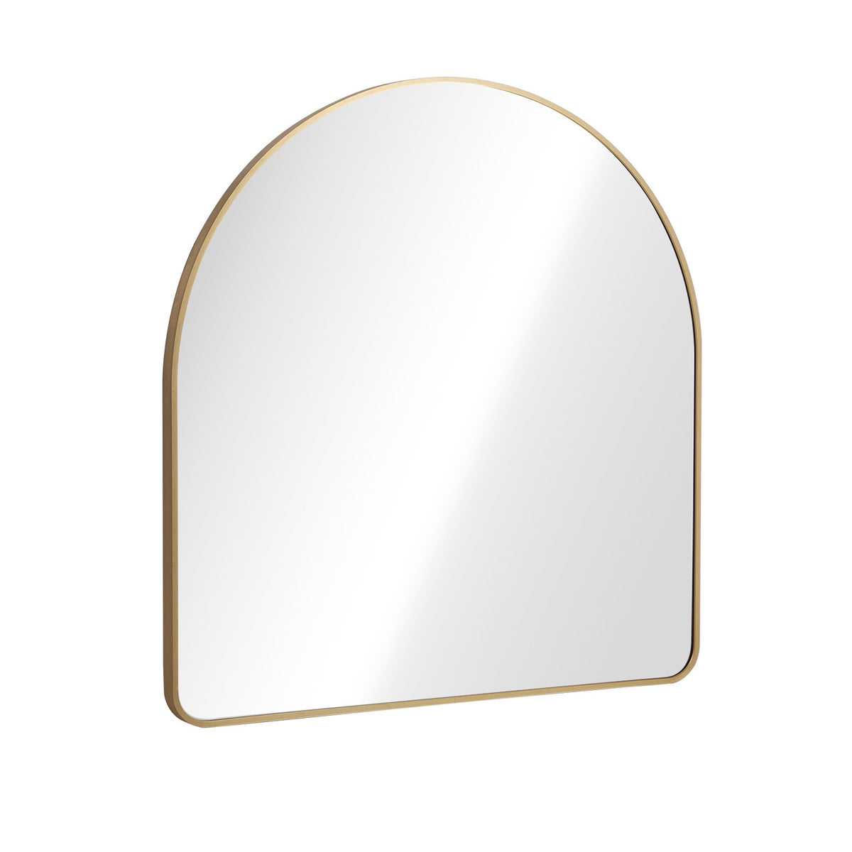 Oikiture Arched Wall Mirror Vanity Makeup Aluminium Frame 100x100cm Gold