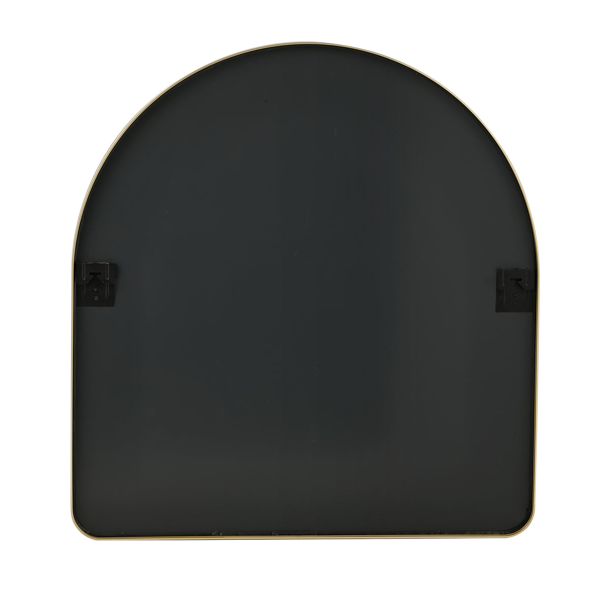 Oikiture Arched Wall Mirror Vanity Makeup Aluminium Frame 85x80cm Gold