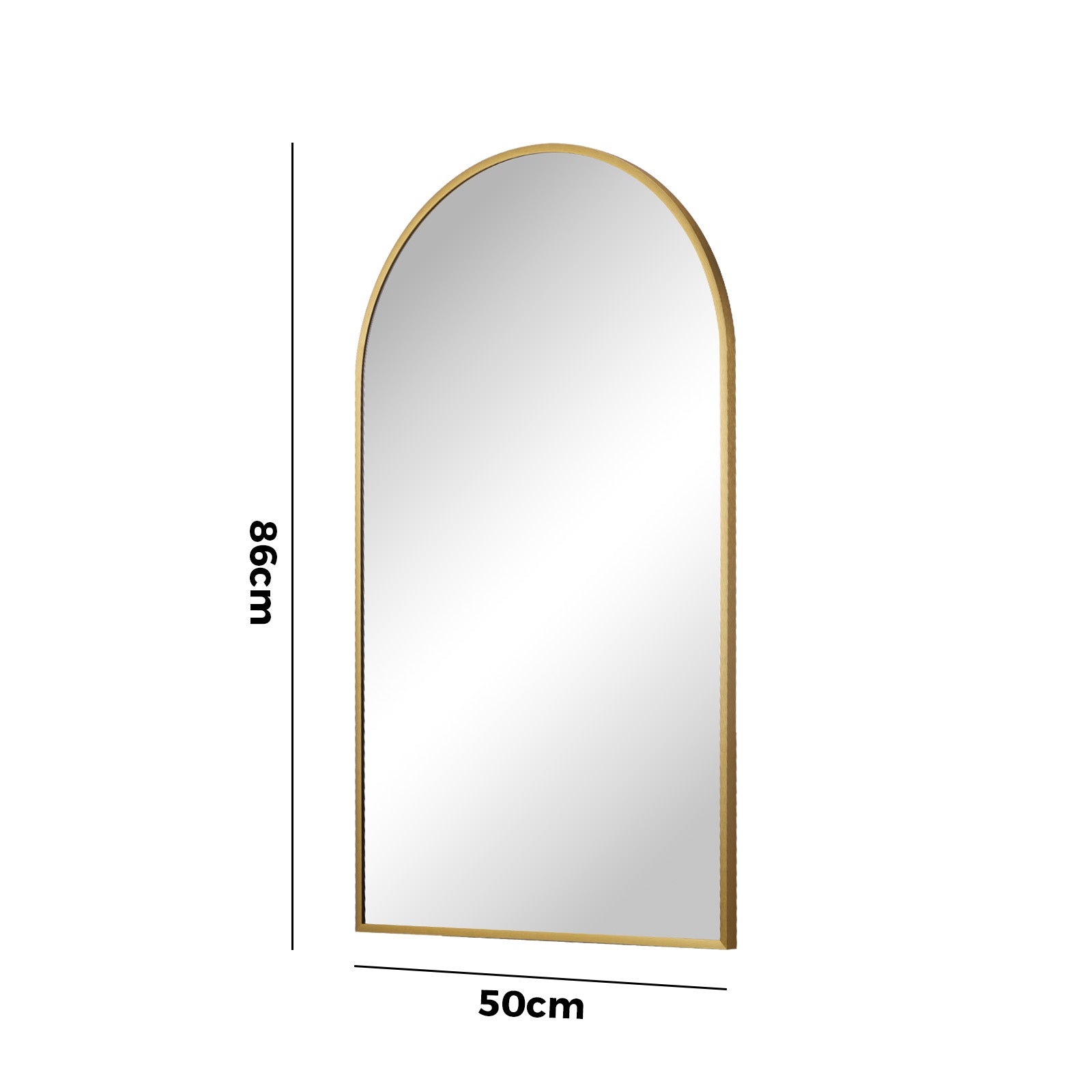Oikiture Wall Mirrors 86x50cm Arched Makeup Mirror Bedroom Home Decor Gold - Sunyee