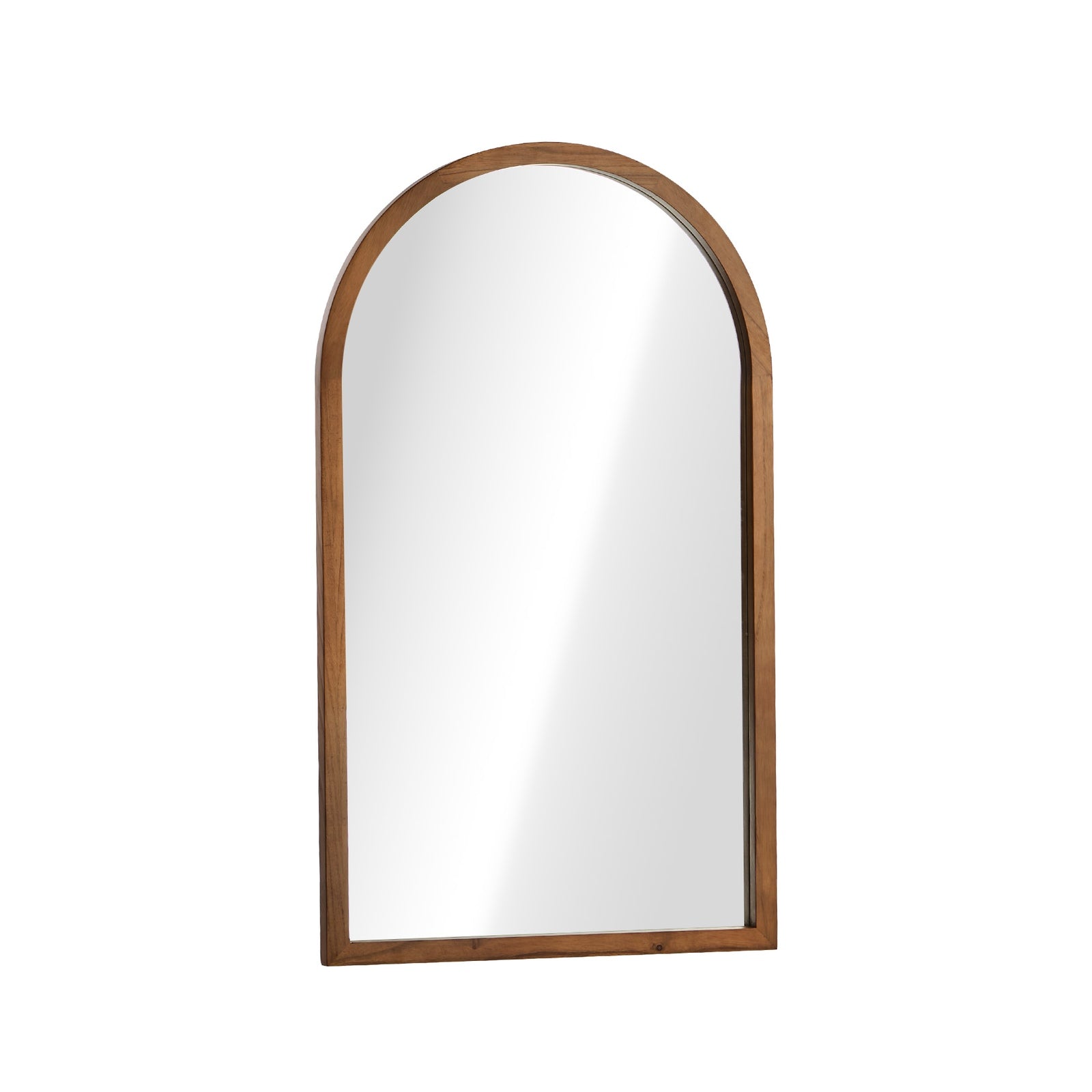 Oikiture Arched Wall Mirrors Home Decor 86x50cm Brown Wooden Set of 2 - Sunyee