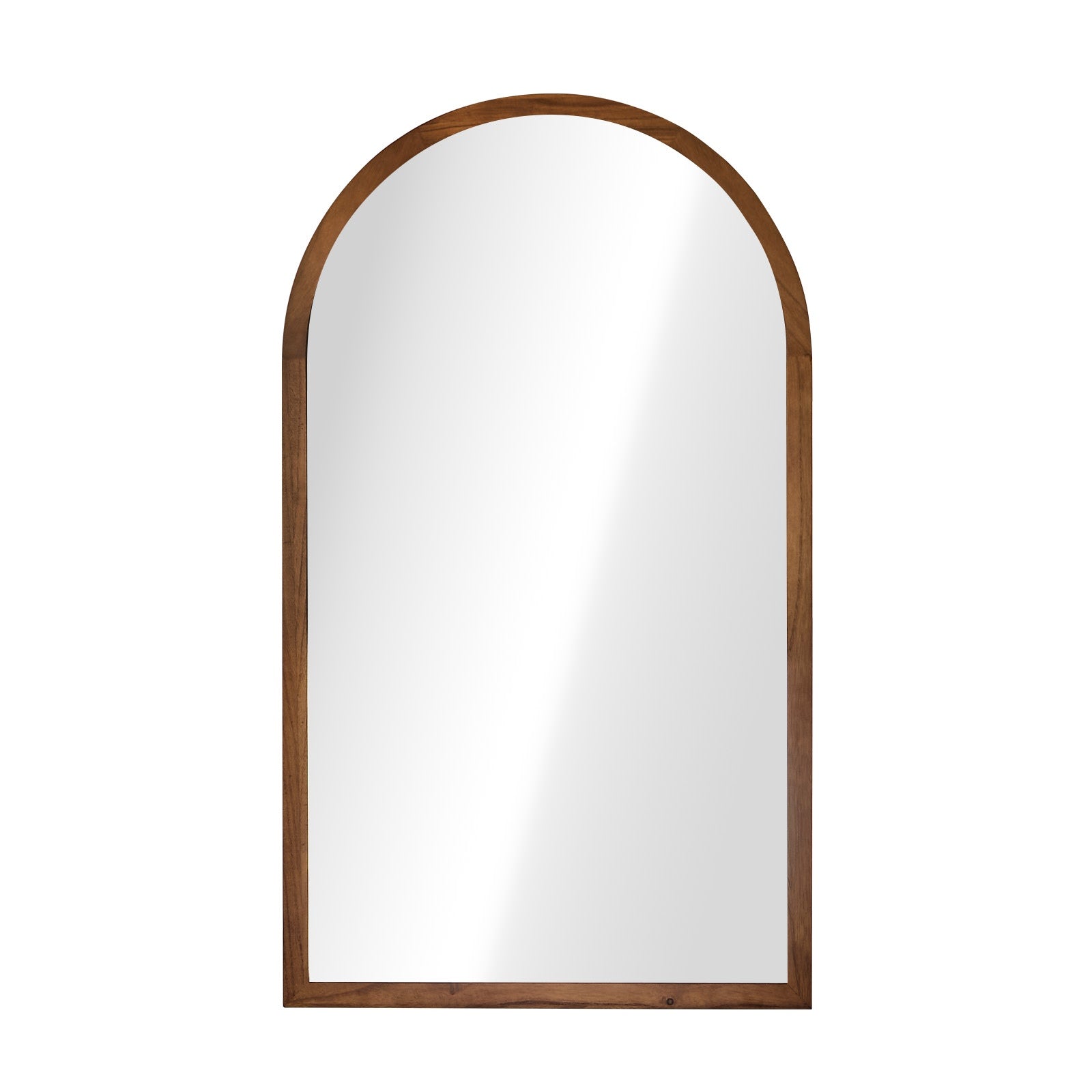 Oikiture Arched Wall Mirrors Vanity Home Decor Makeup Mirror 86x50cm Brown Wood - Sunyee