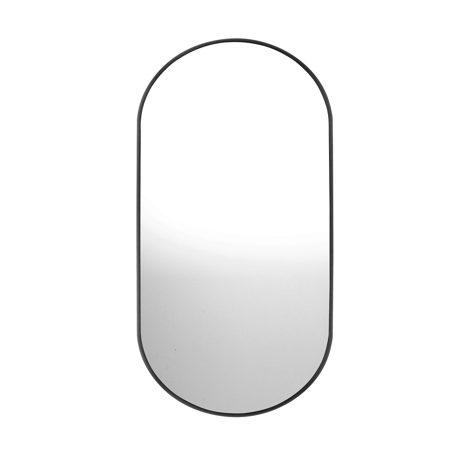 Oikiture Wall Mirrors Oval Makeup Mirror Bedroom Home Decor Black 84x50cm - Sunyee