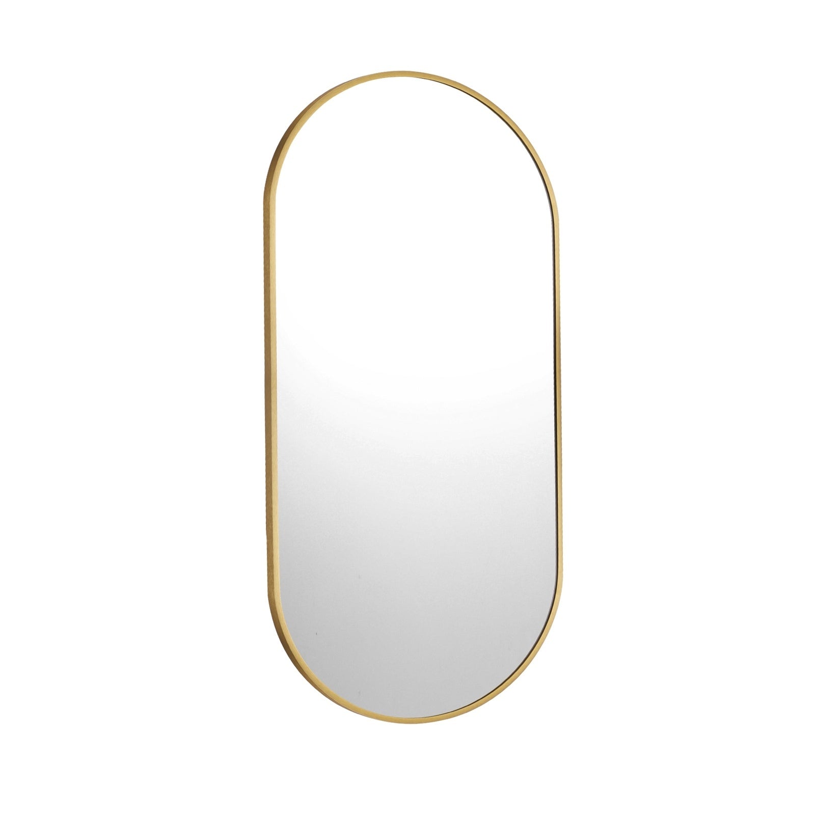 Oikiture Wall Mirrors Oval Makeup Mirror Bedroom Home Decor Gold 84x50cm - Sunyee
