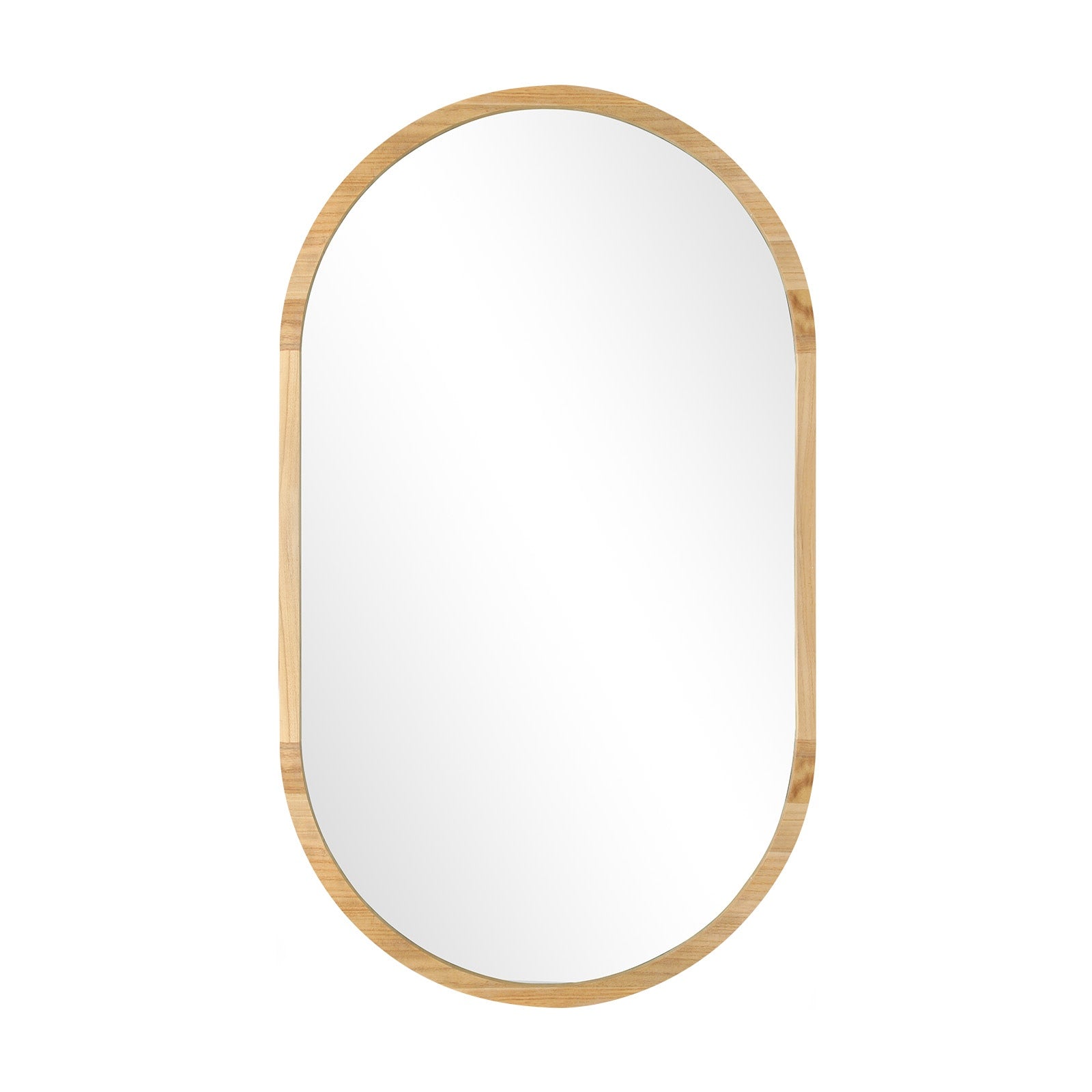 Oikiture Wooden Wall Mirrors Oval Makeup Mirror Home Decor 84x50cm - Sunyee