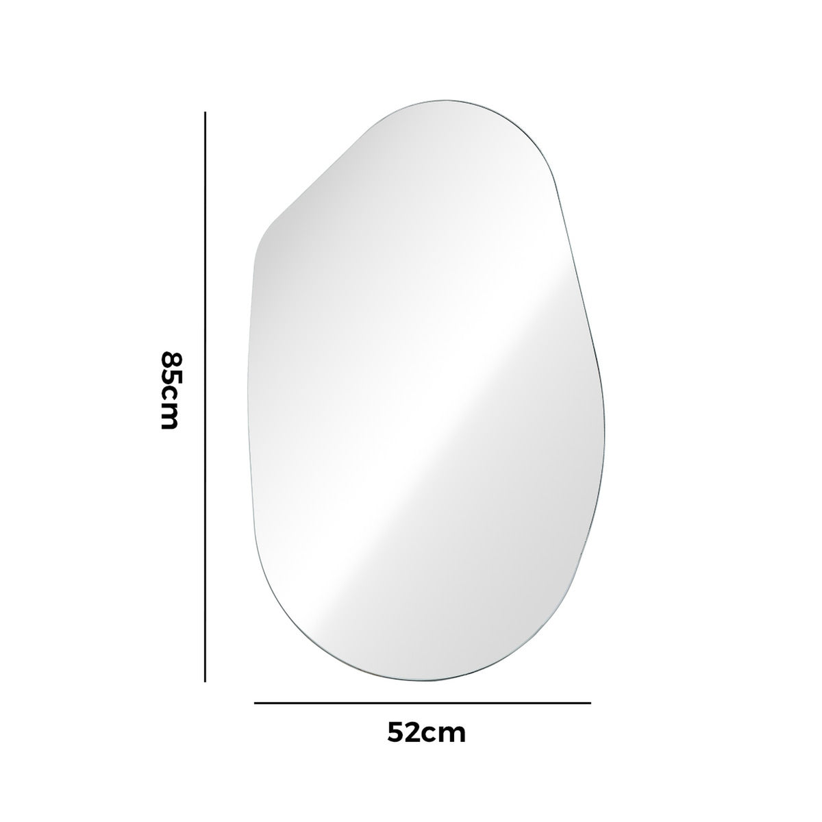 Oikiture Irregular Wall Mirror Hanging Mirror Frameless Entryway White