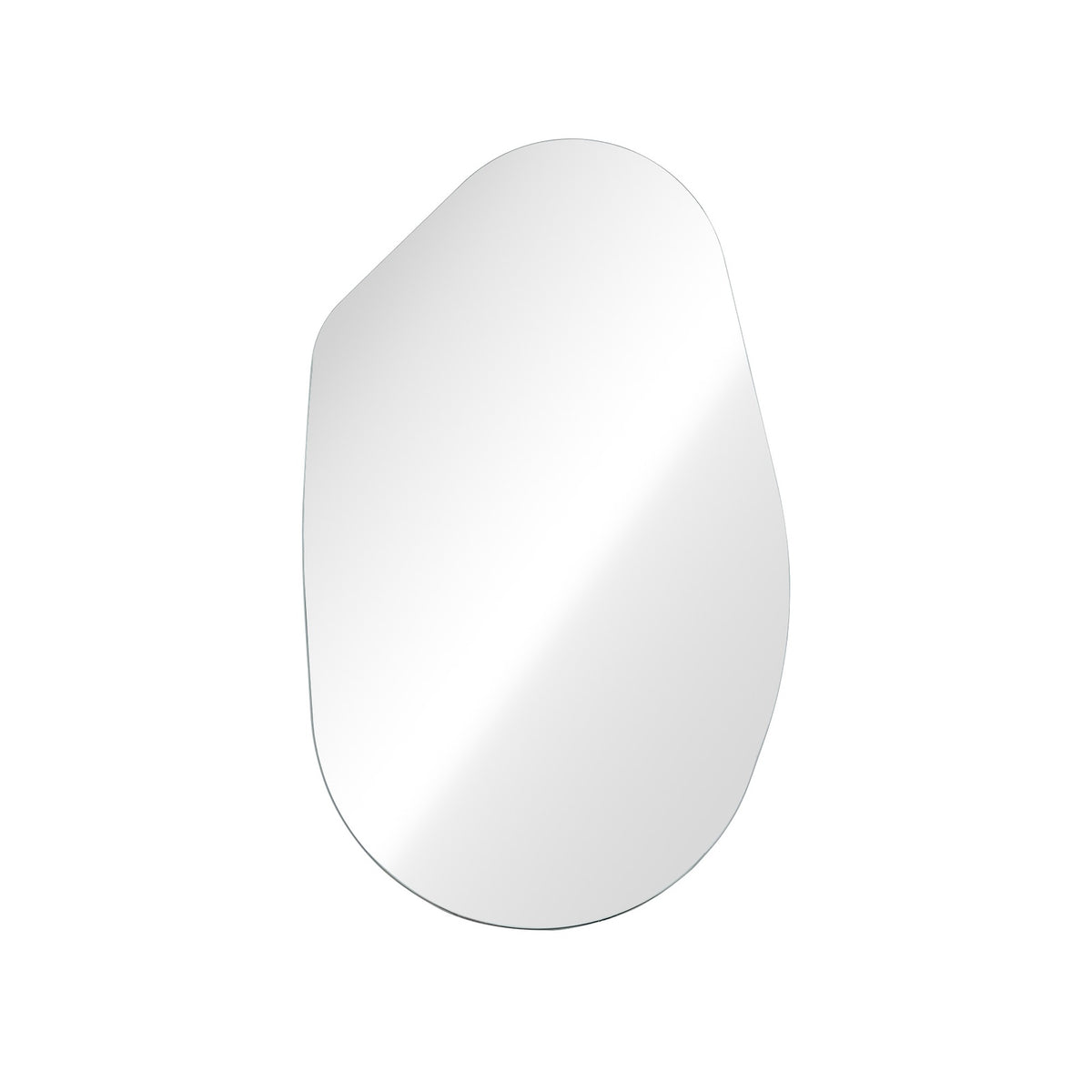 Oikiture Irregular Wall Mirror Hanging Mirror Frameless Entryway White